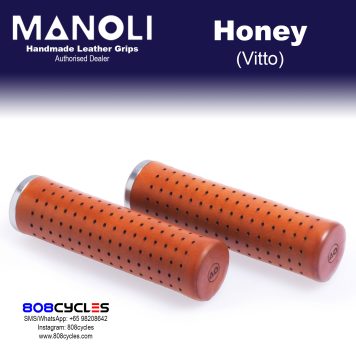 Manoli Vitto Honey leather grips for Brompton bicycle