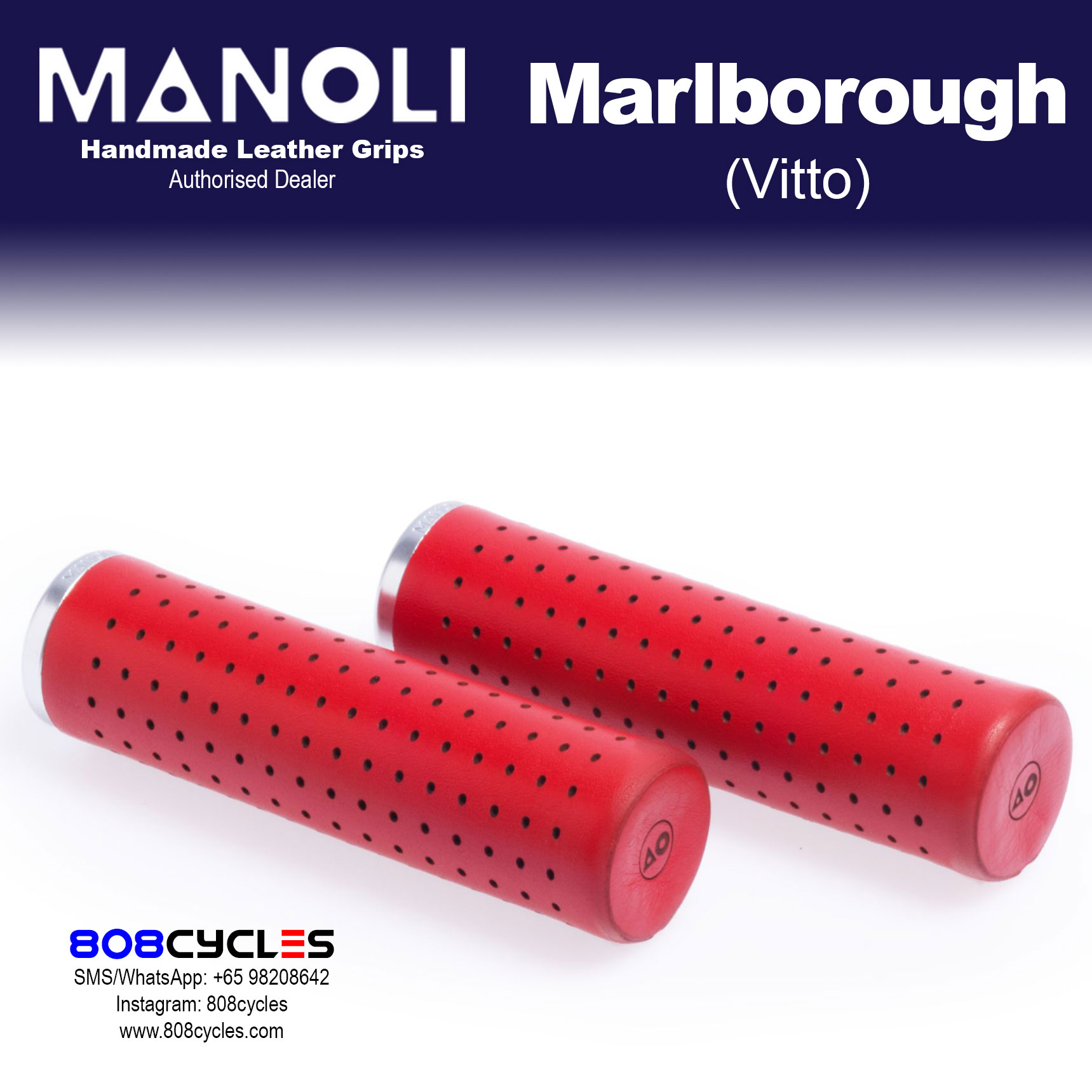 Manoli Vitto Marlboro leather grips for Brompton bicycle