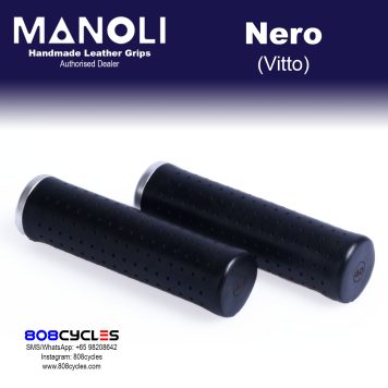 Manoli Vitto Nero leather grips for Brompton bicycle