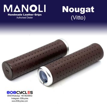 Manoli Vitto Nougat leather grips for Brompton bicycle