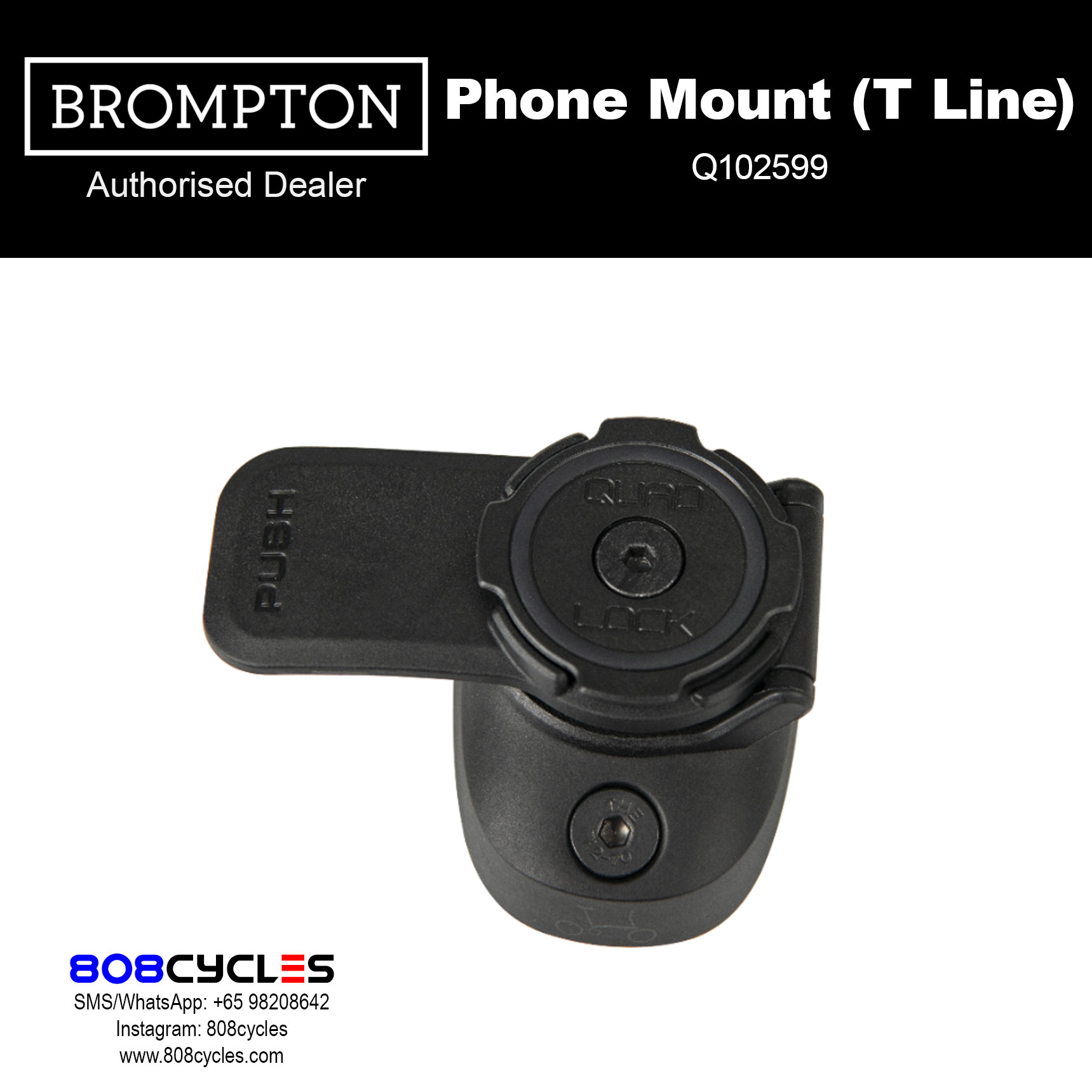 BROMPTON Quad Lock Phone Mount For P Line Mk2 and T Line Q102599 - Image 2