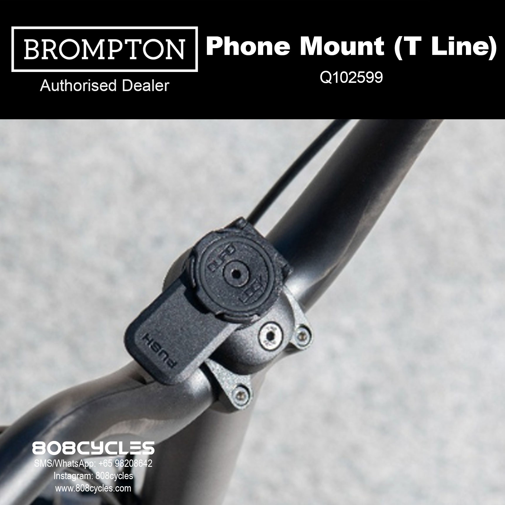 BROMPTON Quad Lock Phone Mount For P Line Mk2 and T Line Q102599 - Image 4