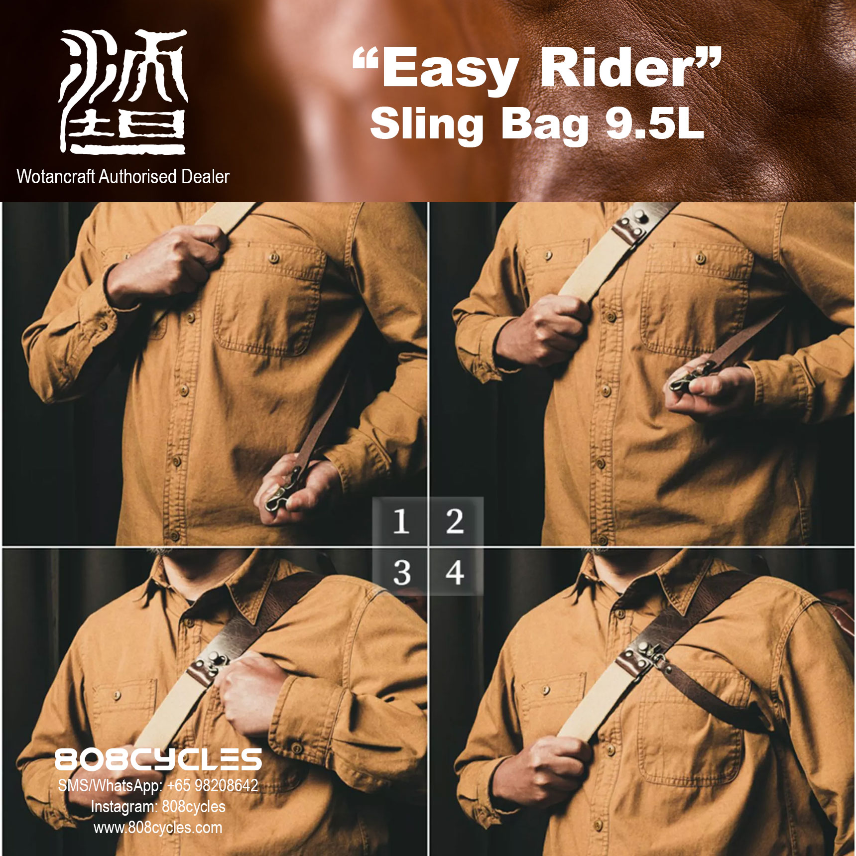 Wotancraft "Easy Rider" Sling Bag 9.5L - Image 16