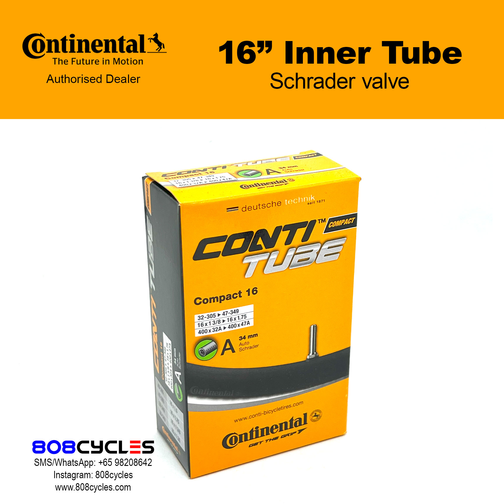 Continental Inner Tube 16" Schrader 0181091 - Image 2