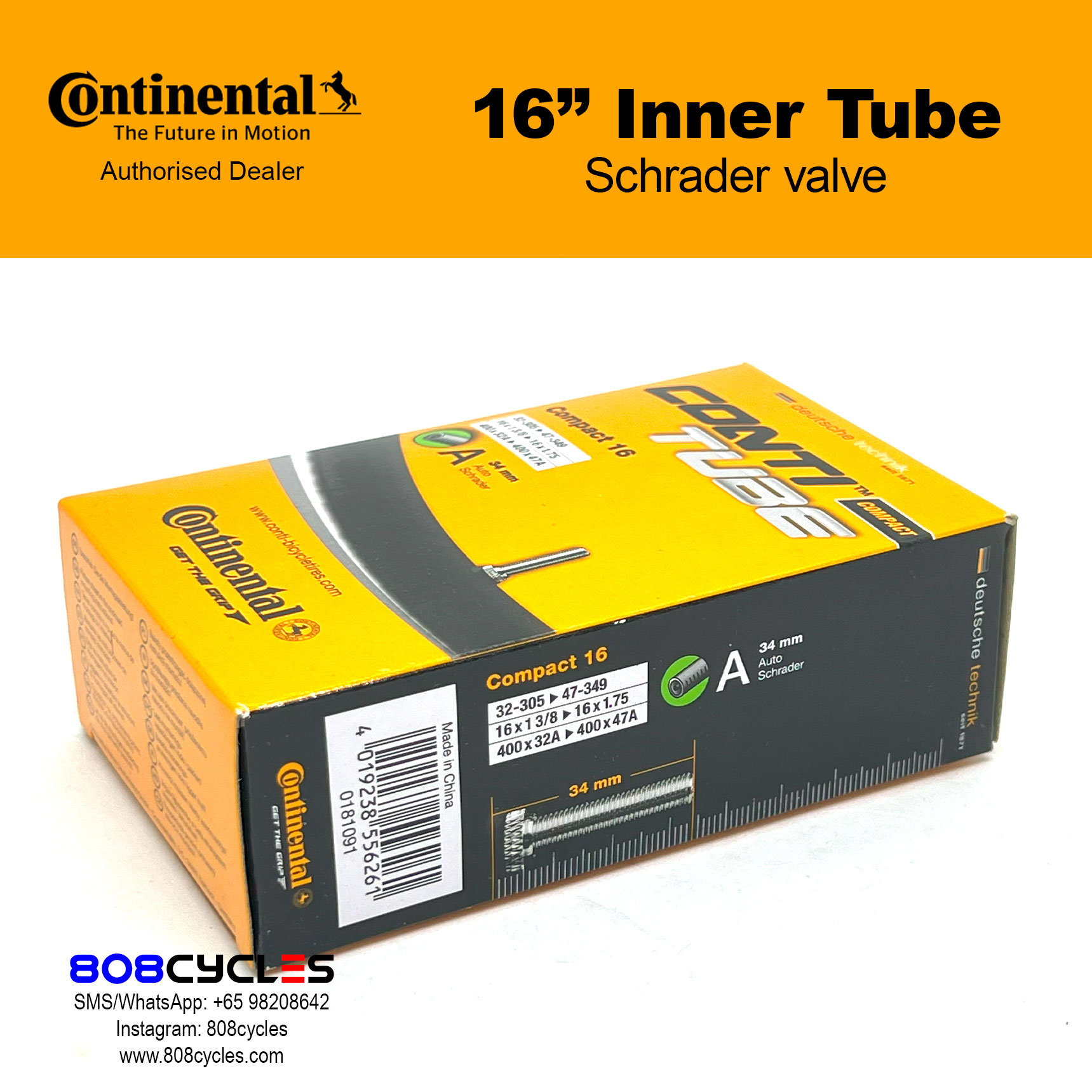 Continental Inner Tube 16" Schrader 0181091 - Image 4