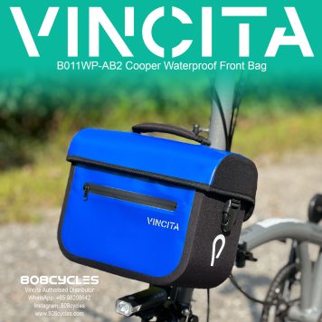 Vincita B011WP-AB2 Cooper 5.4L Waterproof Front Bag for Brompton