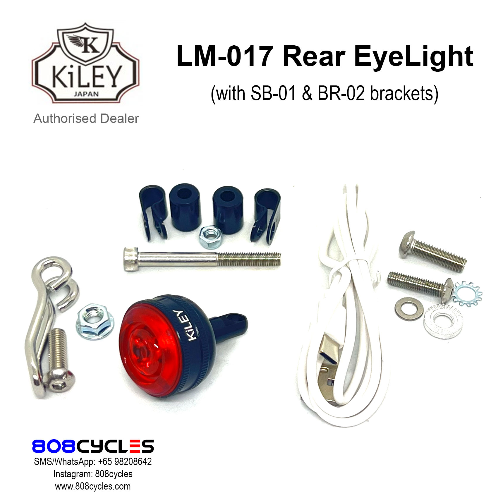 KiLEY LM-017 Black Rear Light + SB-01 + BR-02 - Image 2
