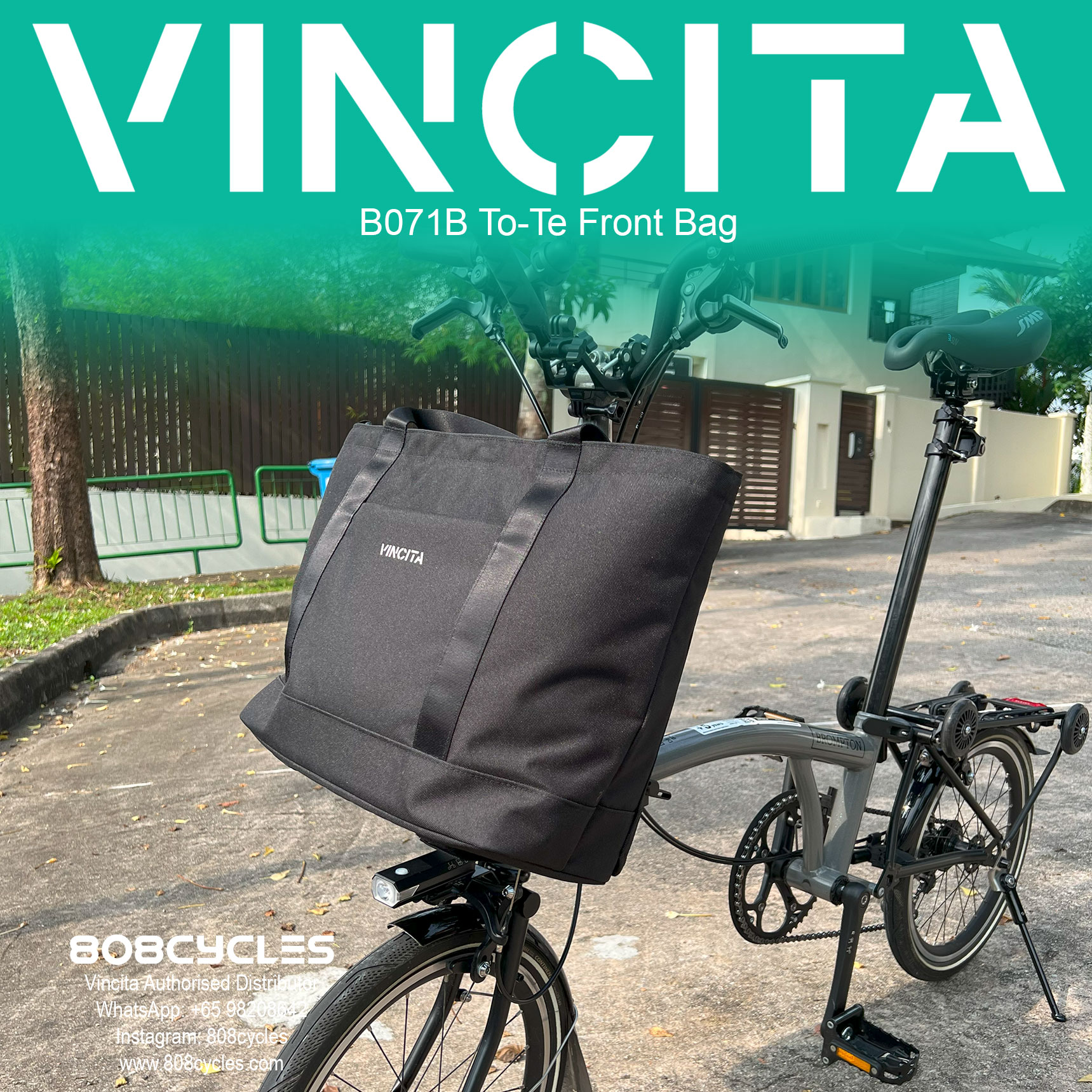 Vincita B071B To-Te Front Bag for Brompton - Image 3