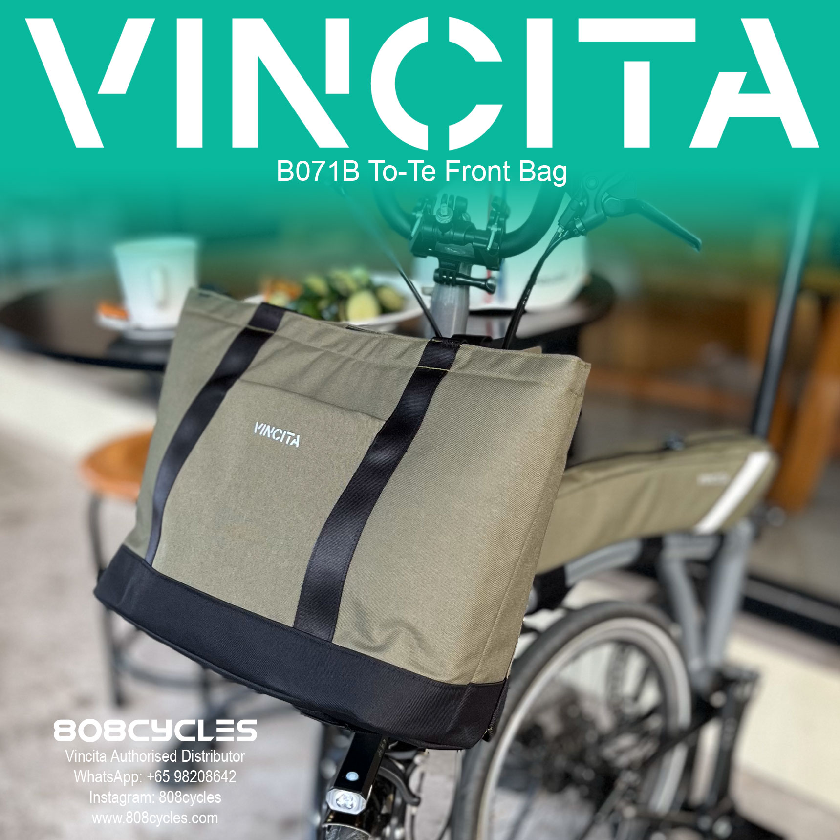 Vincita B071B To-Te Front Bag for Brompton - Image 7