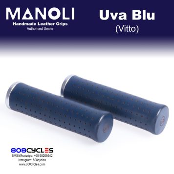 Manoli Vitto Uva Blu leather grips for Brompton bicycle