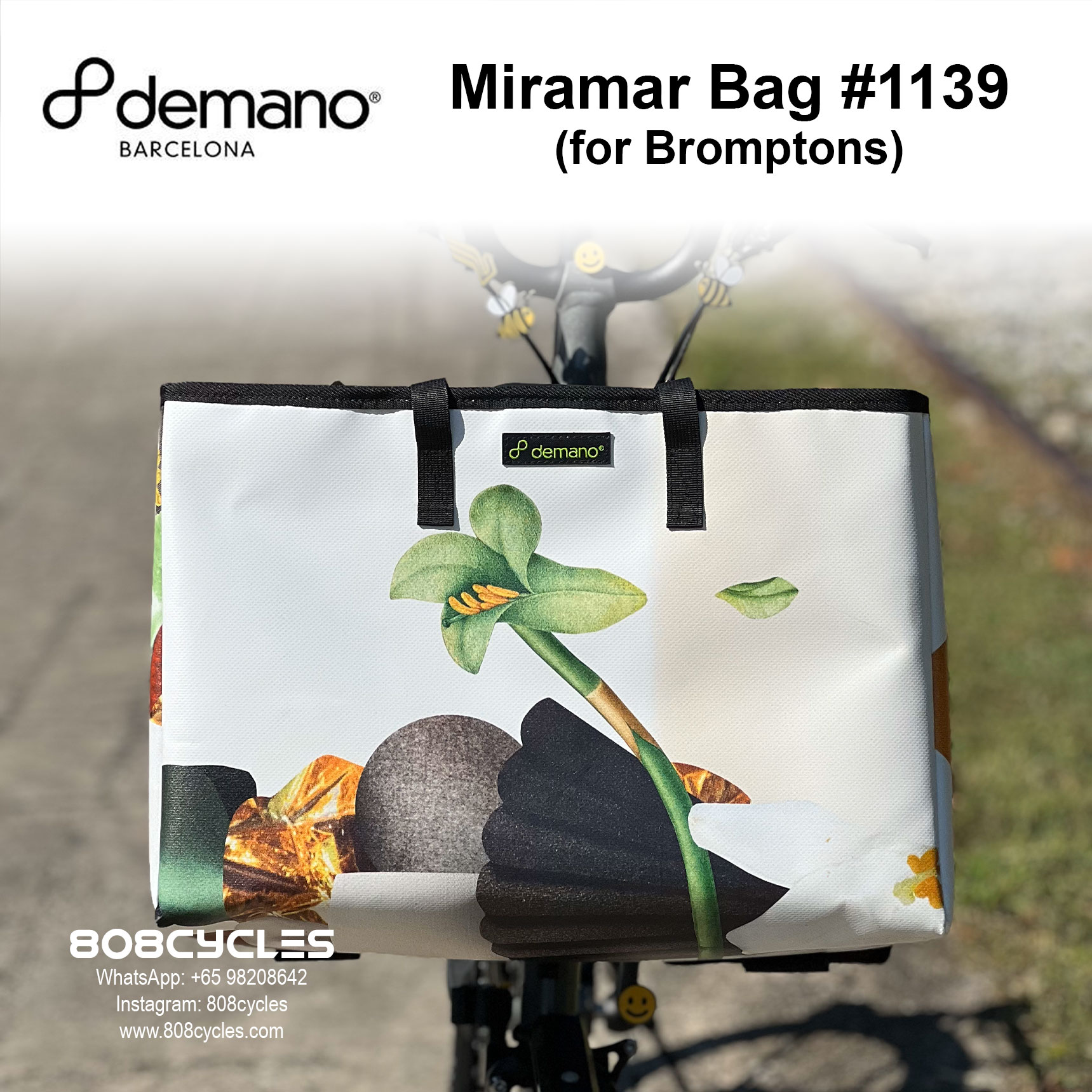 Demano Miramar (#1139) Basket Bag for Brompton - Image 2