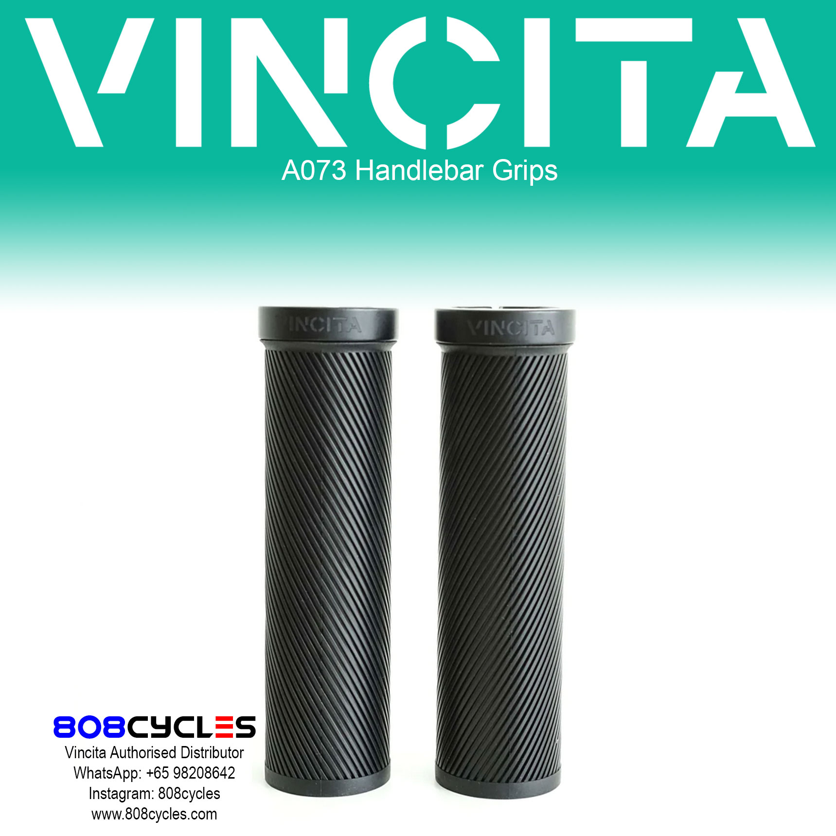 Vincita A073 115mm Lock-On Handlebar Grips for Brompton
