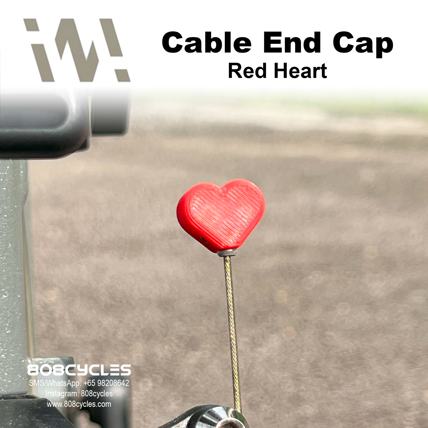 WhamDesign Cable End Cap - Red Heart