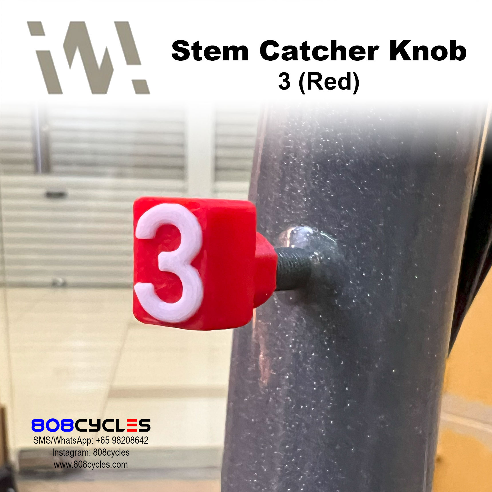 WhamDesign Stem Catcher Knob - Red 3