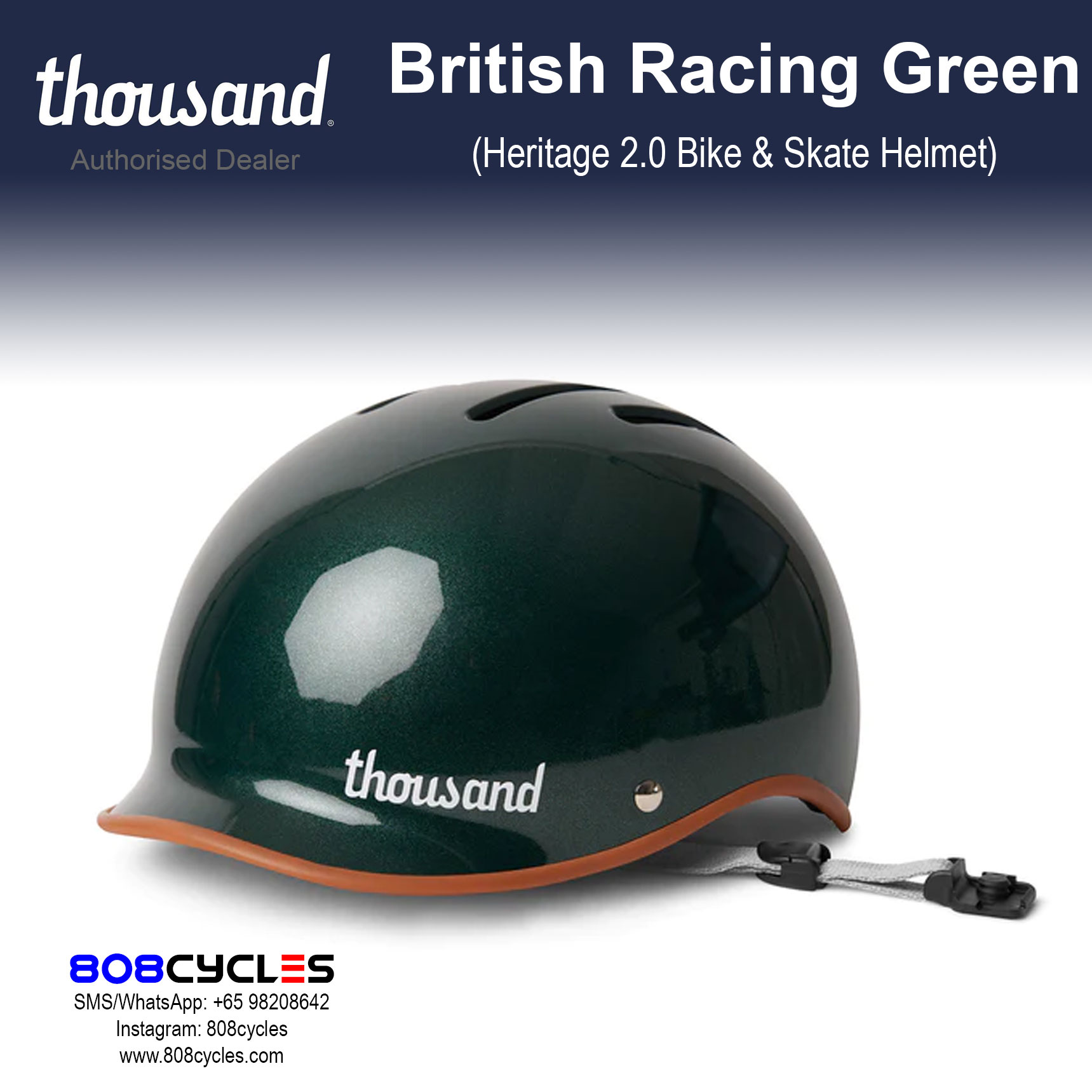 Thousand Heritage 2.0 Bike & Skate Helmet - British Racing Green