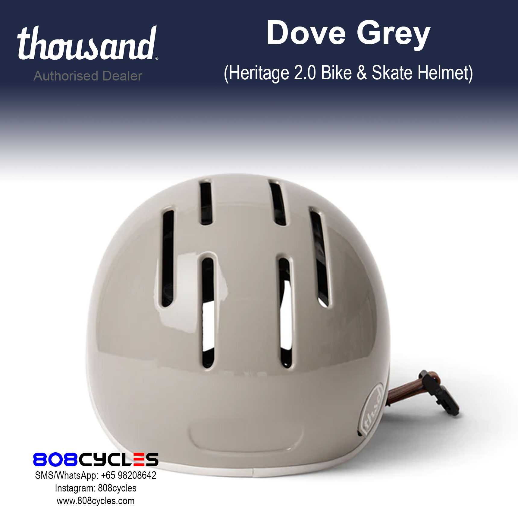 Thousand Heritage 2.0 Bike & Skate Helmet - Dove Grey - Image 8