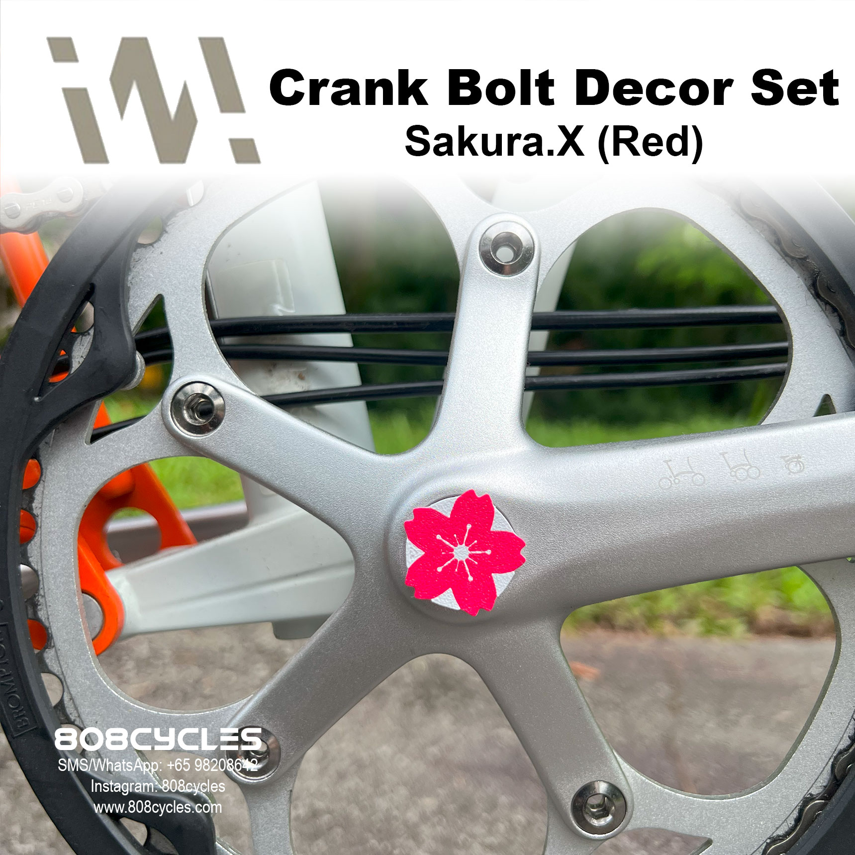 WhamDesign Crank Bolt Decor Set - Sakura.X (Red)