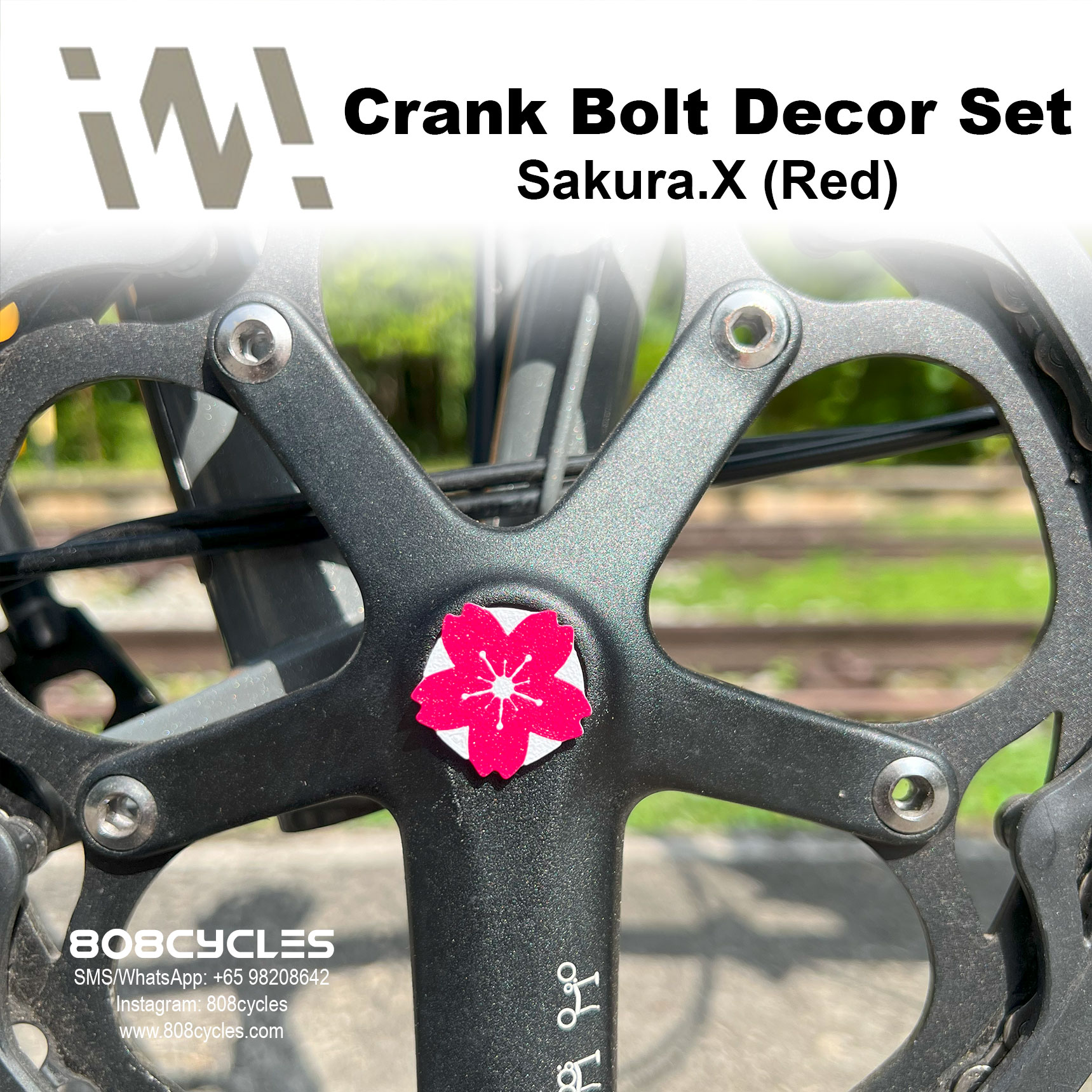 WhamDesign Crank Bolt Decor Set - Sakura.X (Red) - Image 2