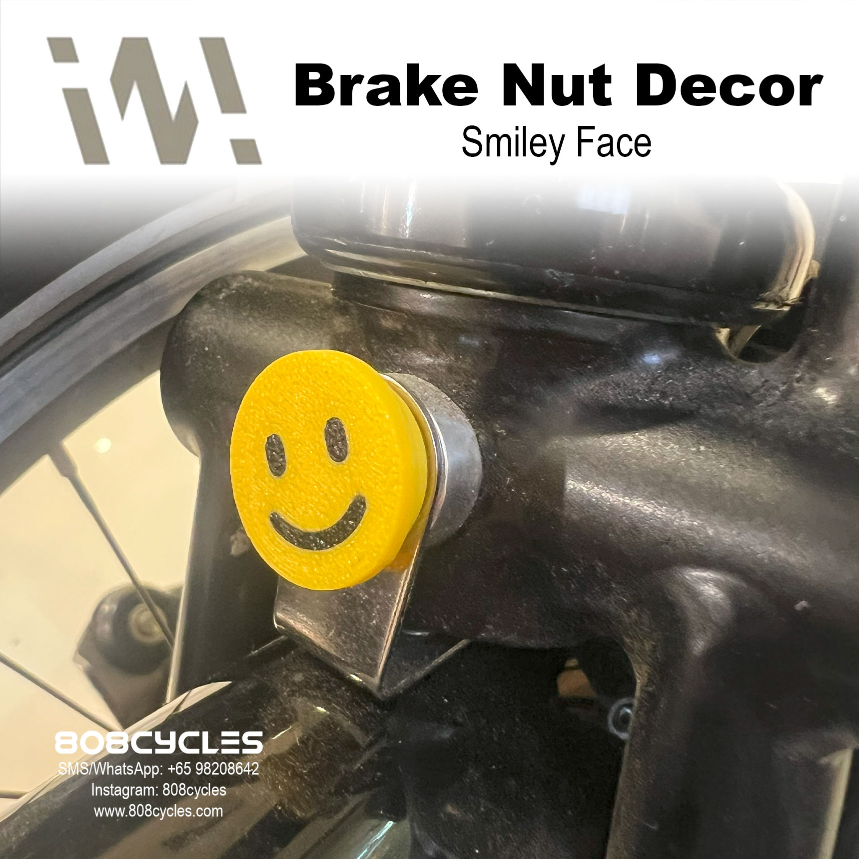 WhamDesign Brake Nut Decor - Smiley Face
