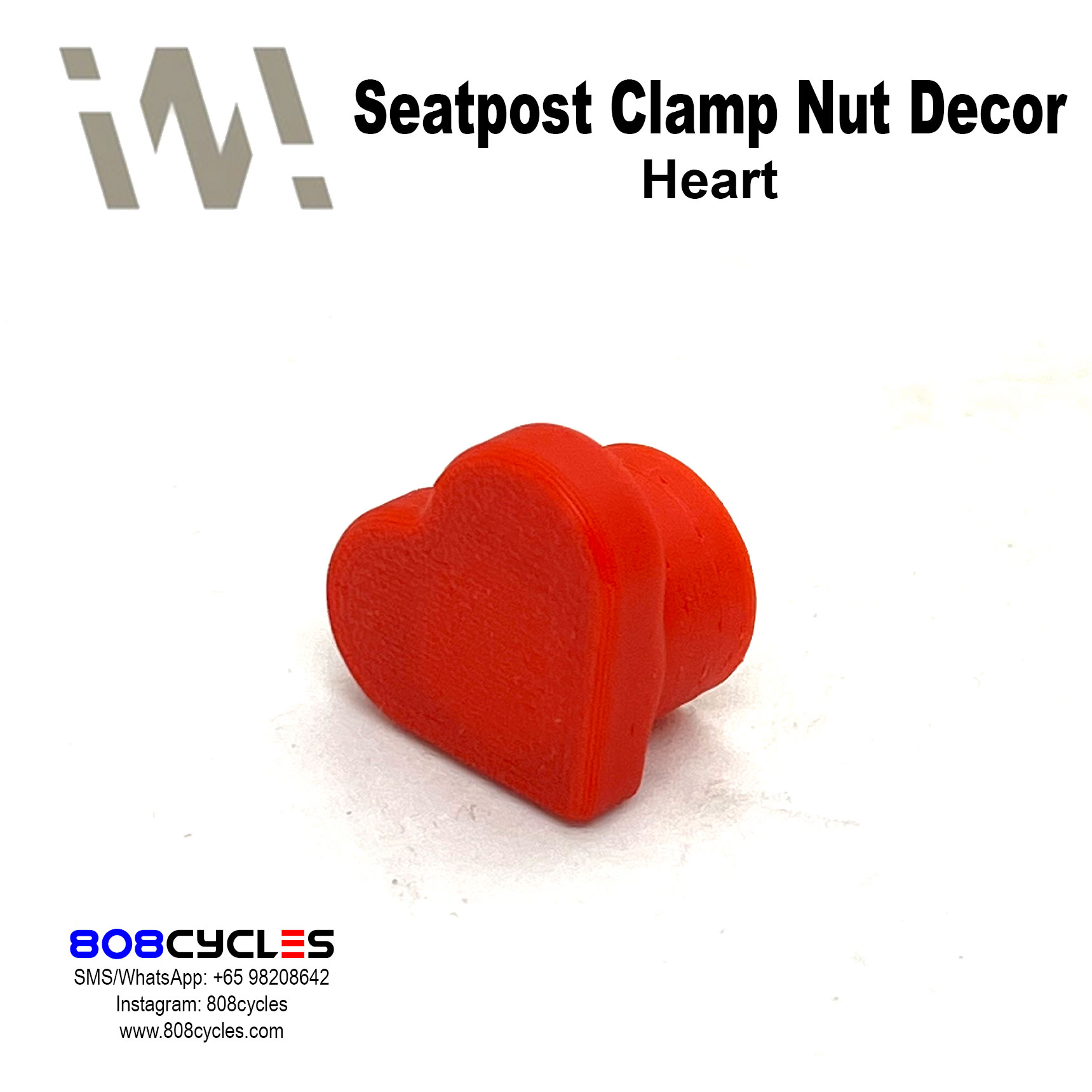 WhamDesign Seatpost Clamp Nut Decor - Heart - Image 2