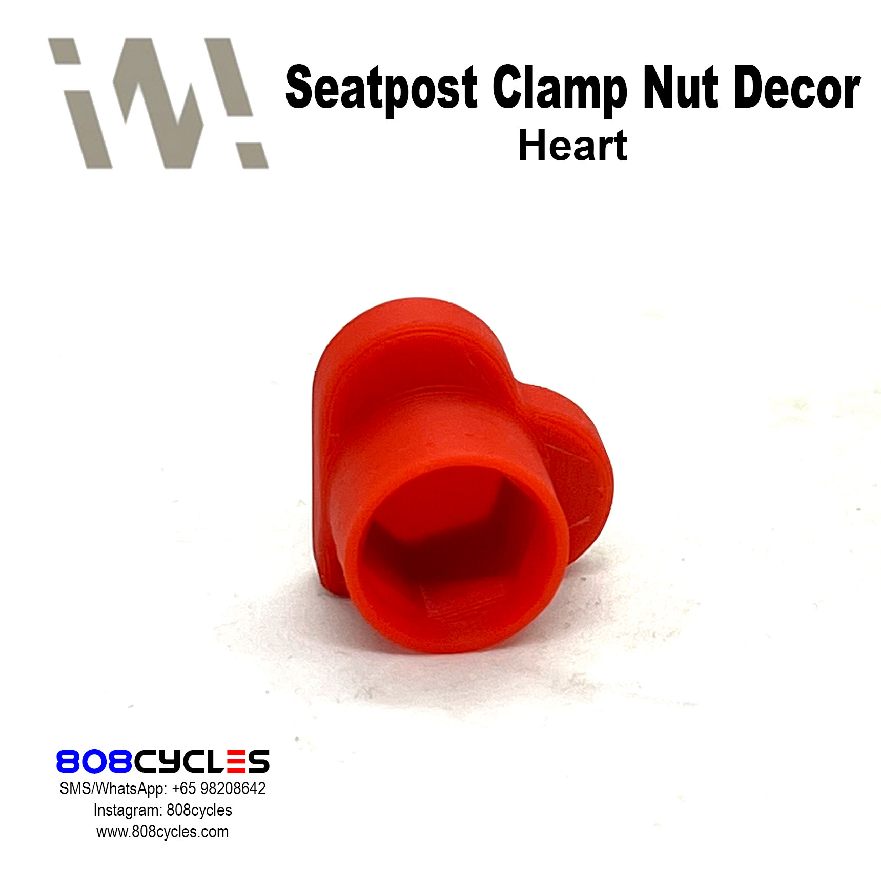 WhamDesign Seatpost Clamp Nut Decor - Heart - Image 3