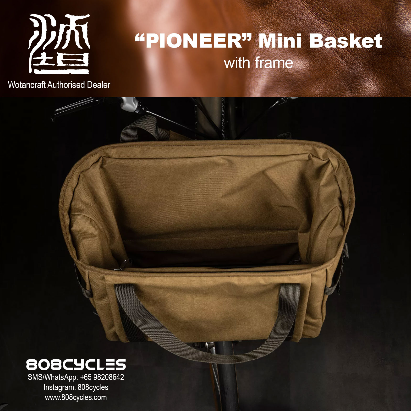 Wotancraft "Pioneer" Mini Basket Bag for Brompton - Image 4