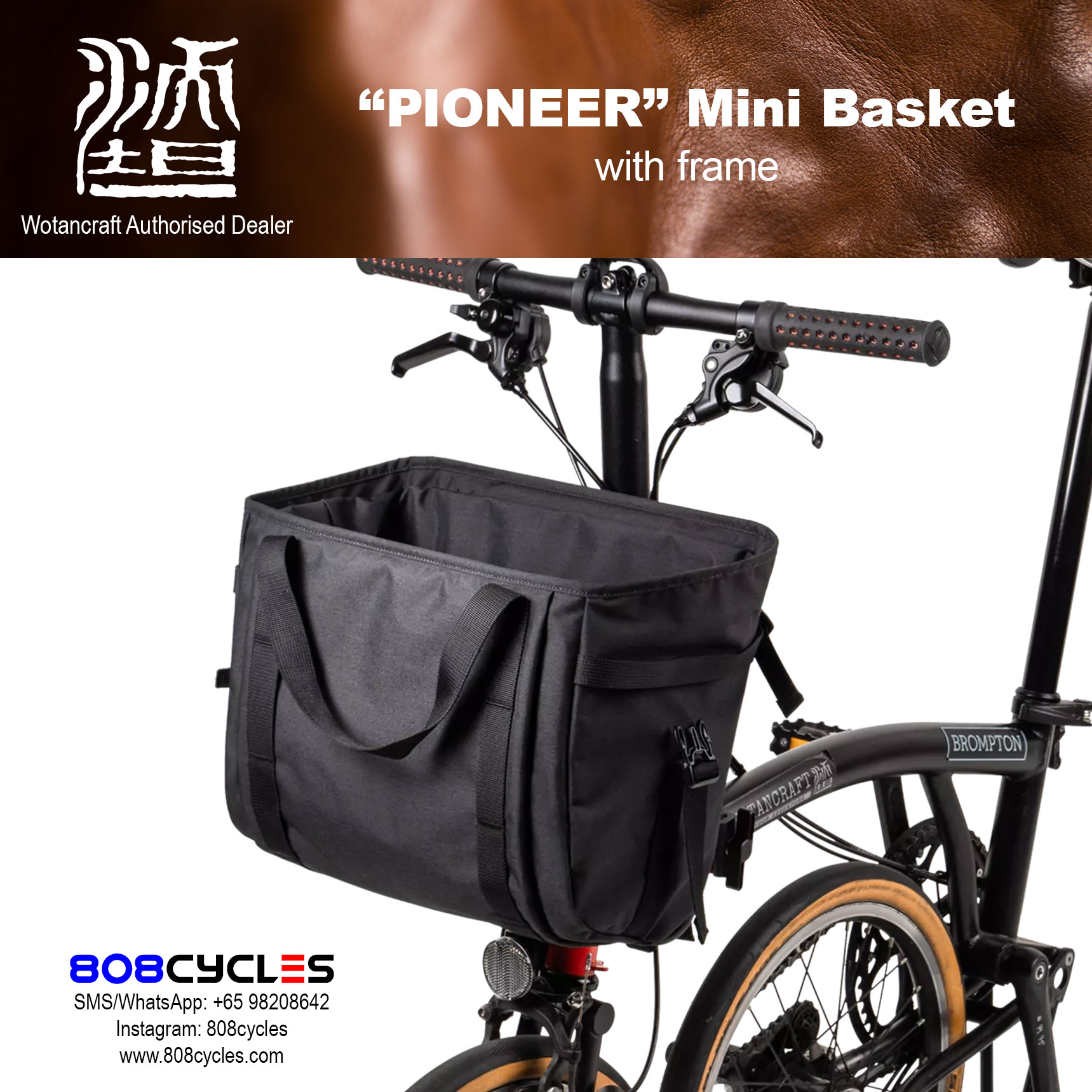 Wotancraft "Pioneer" Mini Basket Bag for Brompton - Image 5