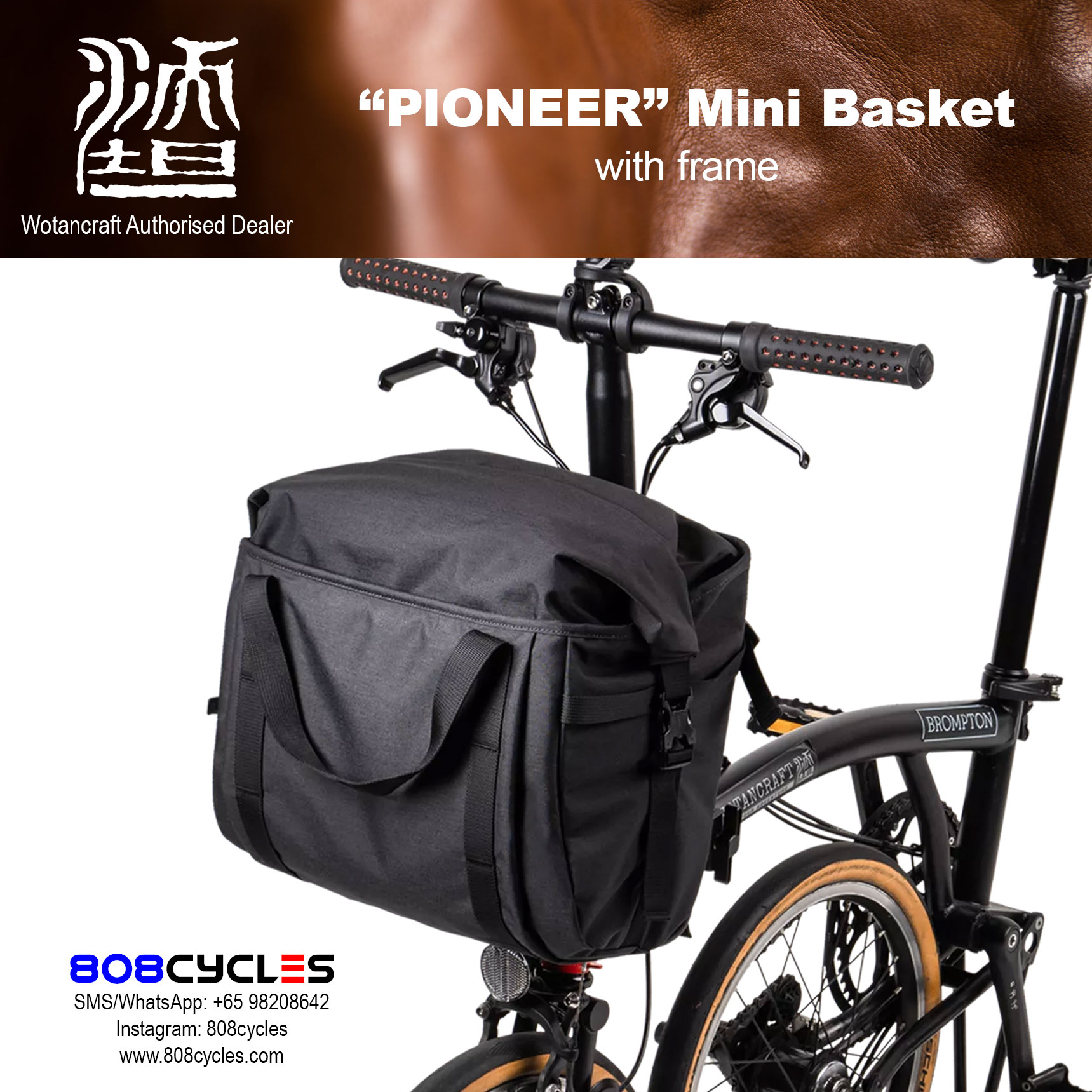 Wotancraft "Pioneer" Mini Basket Bag for Brompton - Image 6