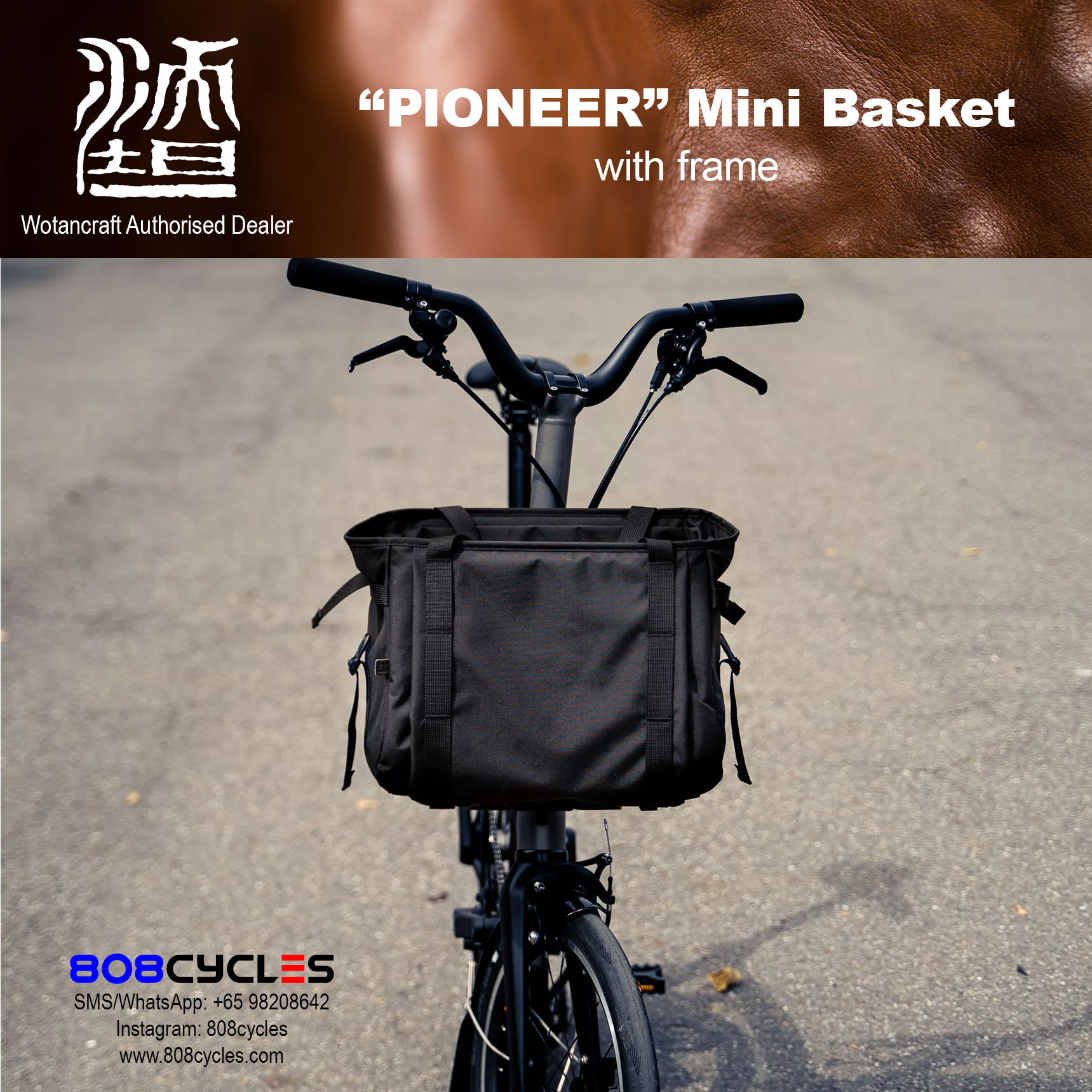 Wotancraft "Pioneer" Mini Basket Bag for Brompton - Image 7