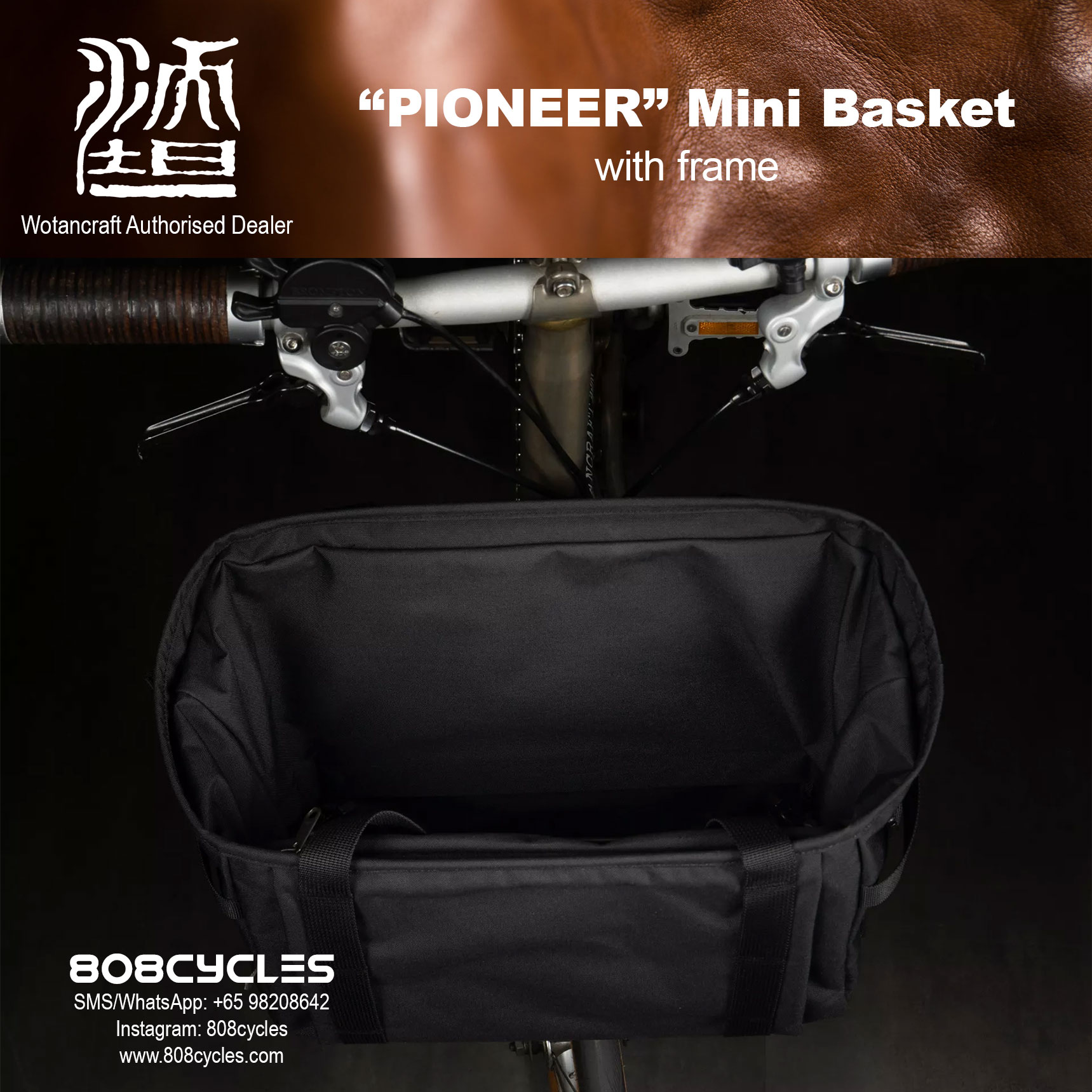 Wotancraft "Pioneer" Mini Basket Bag for Brompton - Image 8