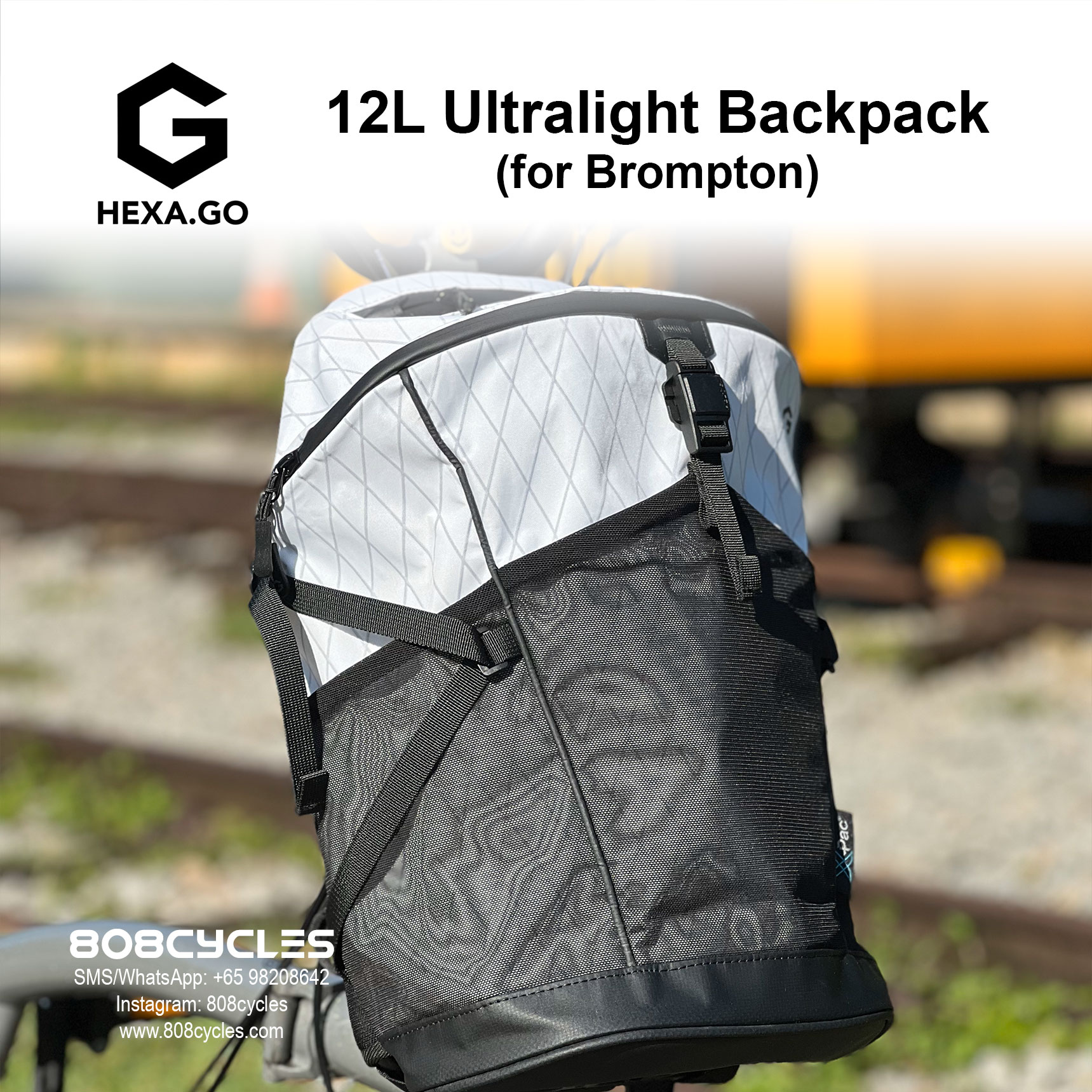 Hexa.Go 12L Lightweight Backpack in White