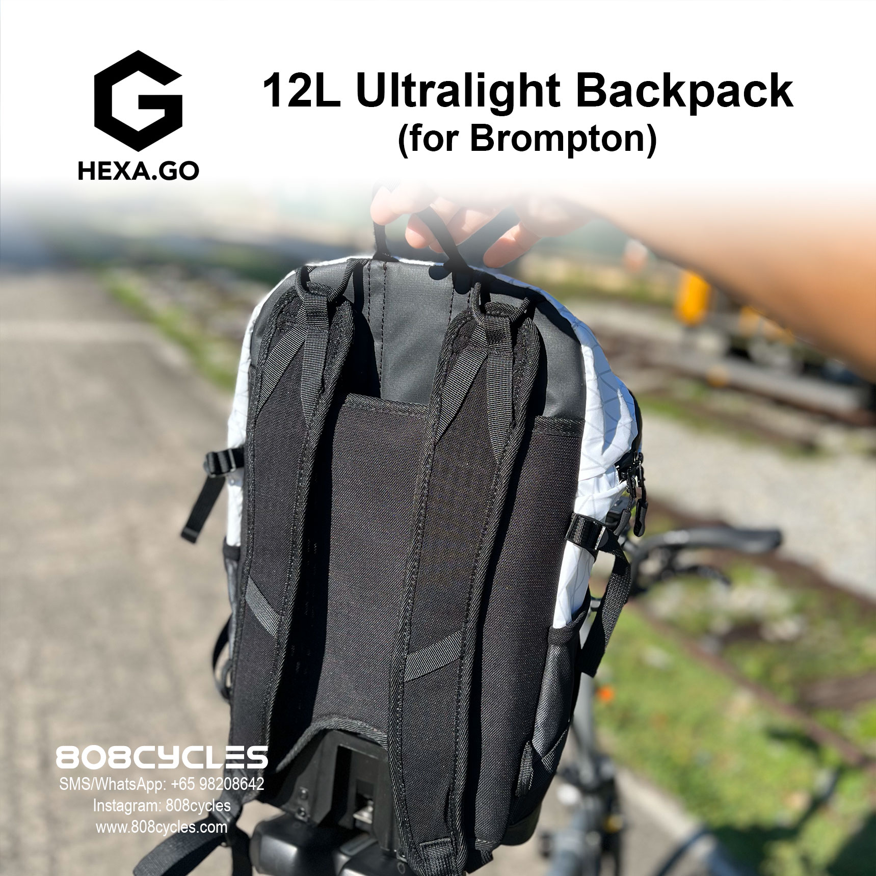 Hexa.Go 12L Lightweight Backpack for Brompton - Image 8