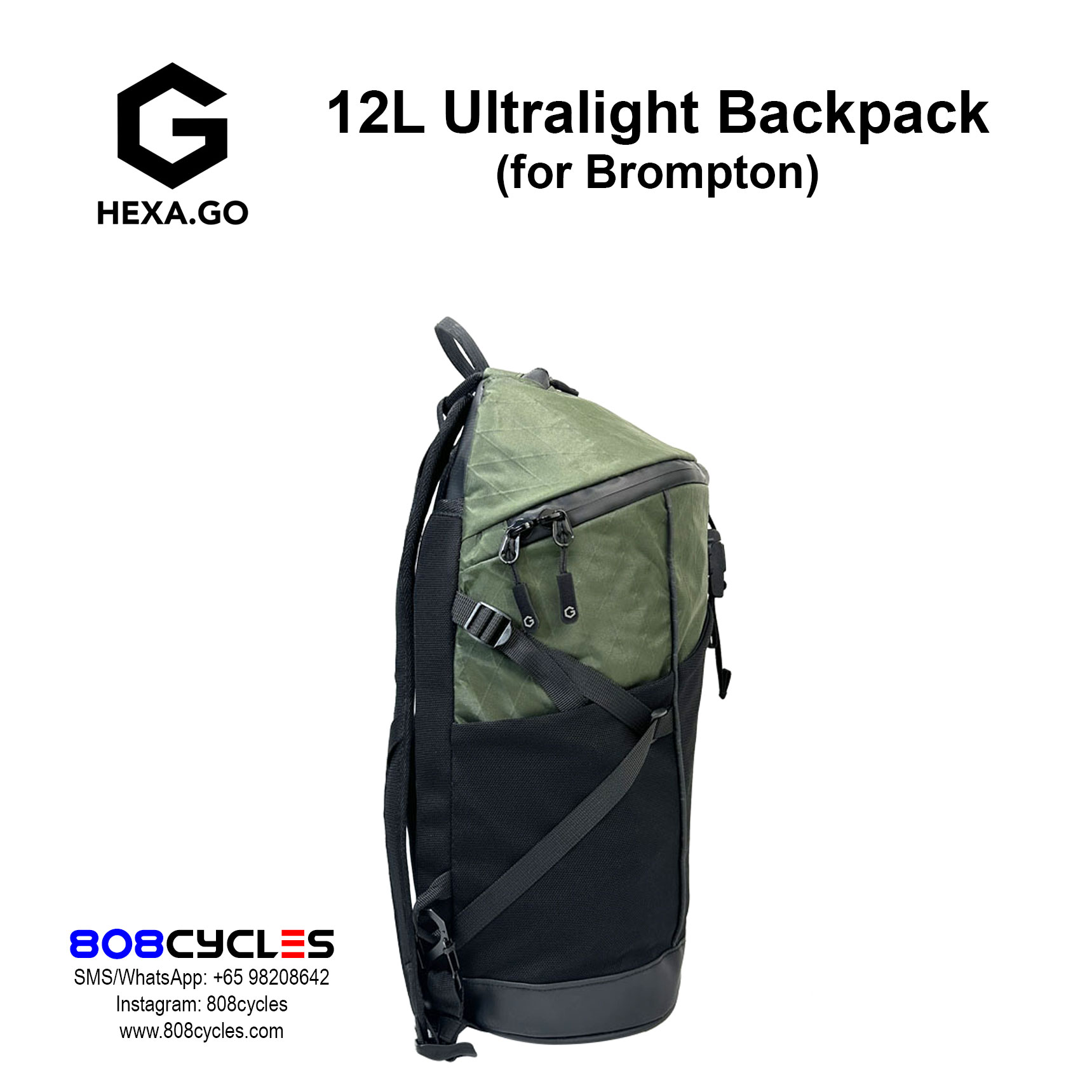 Hexa.Go 12L Lightweight Backpack for Brompton - Image 14