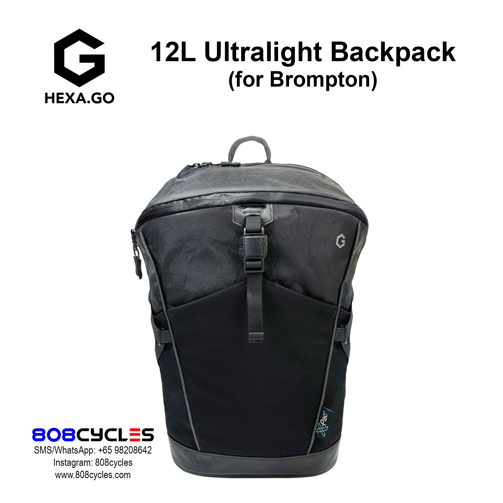 Hexa.Go 12L Lightweight Backpack for Brompton - Image 16