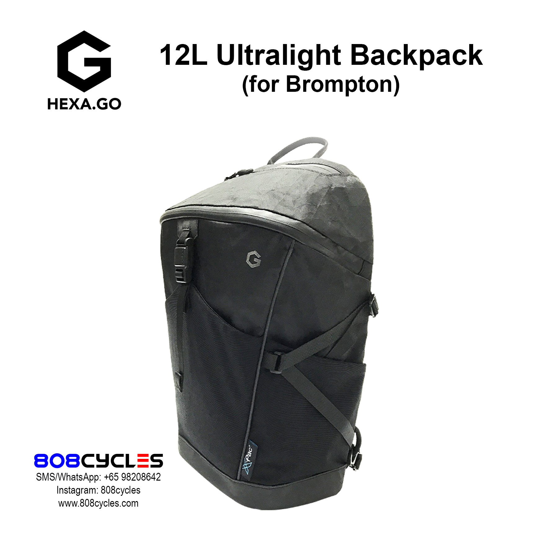 Hexa.Go 12L Lightweight Backpack for Brompton - Image 17
