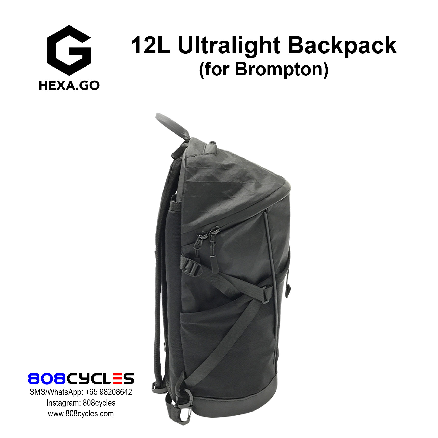 Hexa.Go 12L Lightweight Backpack for Brompton - Image 18