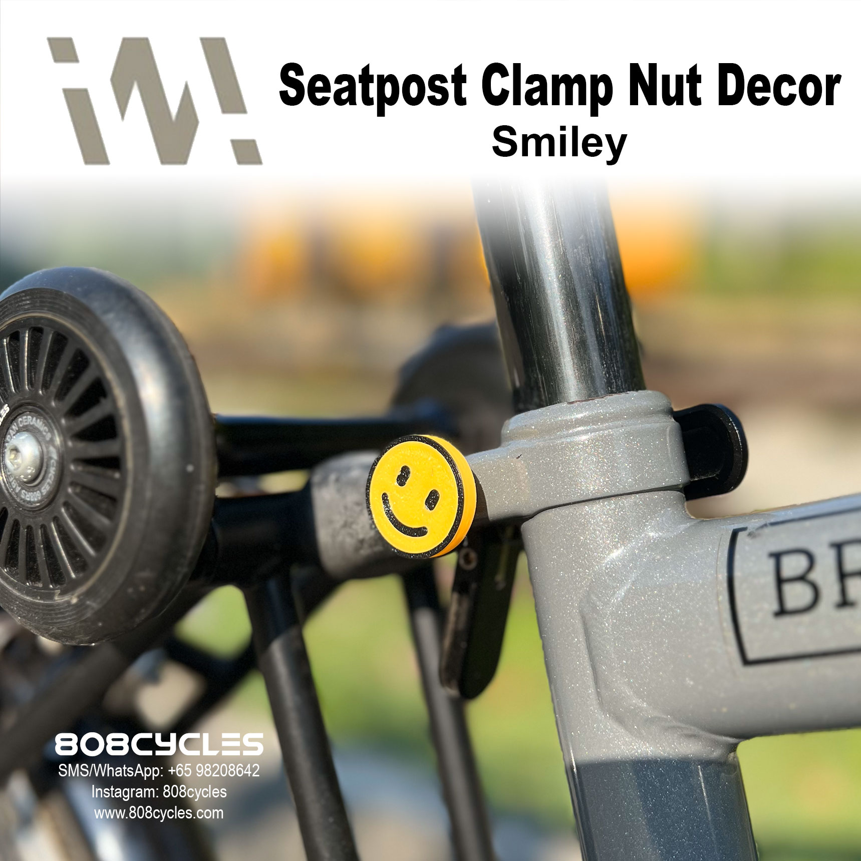 WhamDesign Seatpost Clamp Nut Decor - Smiley Face - Image 2