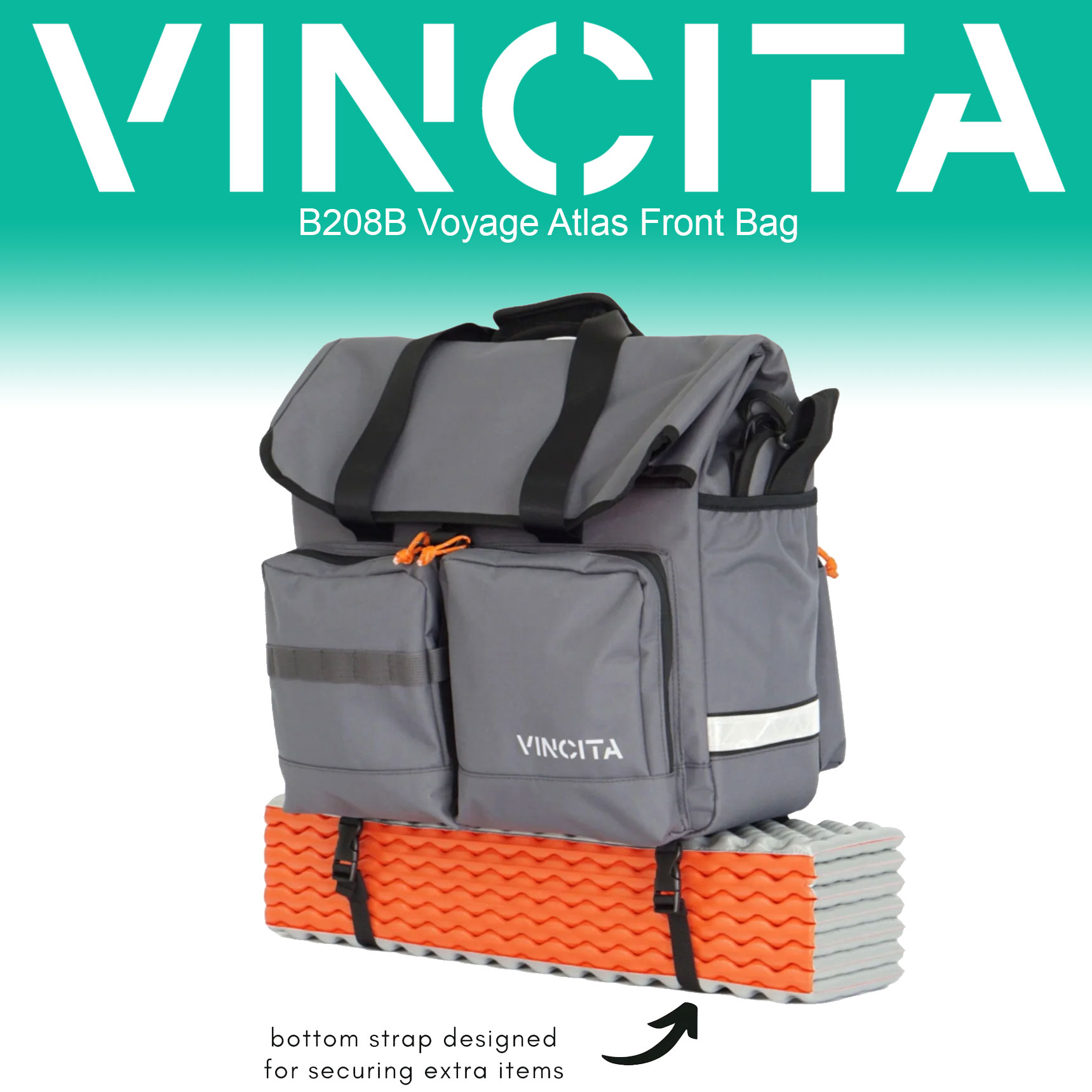 Vincita B208B Voyage Atlas 27L Front Bag for Brompton - Image 20
