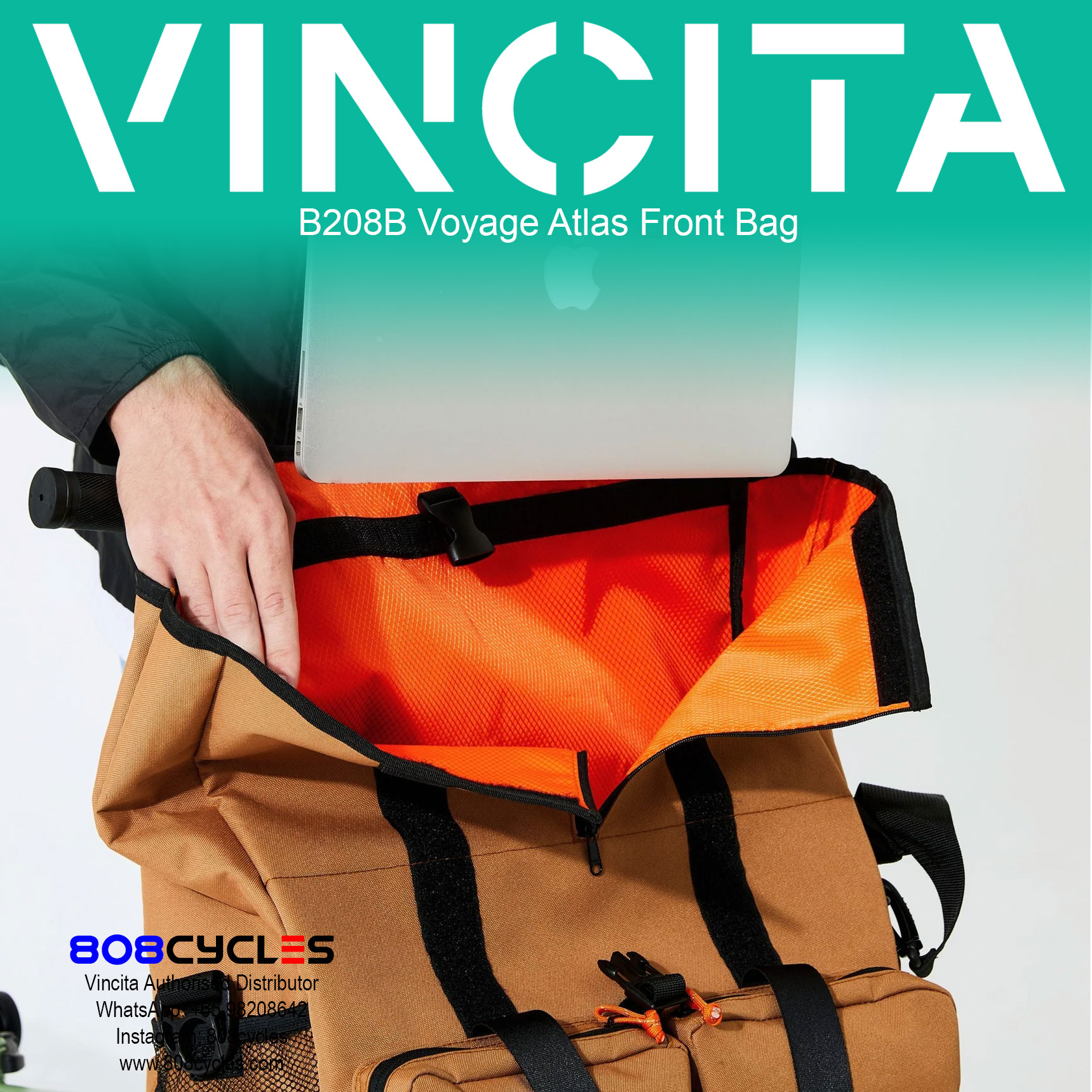 Vincita B208B Voyage Atlas 27L Front Bag for Brompton - Image 23