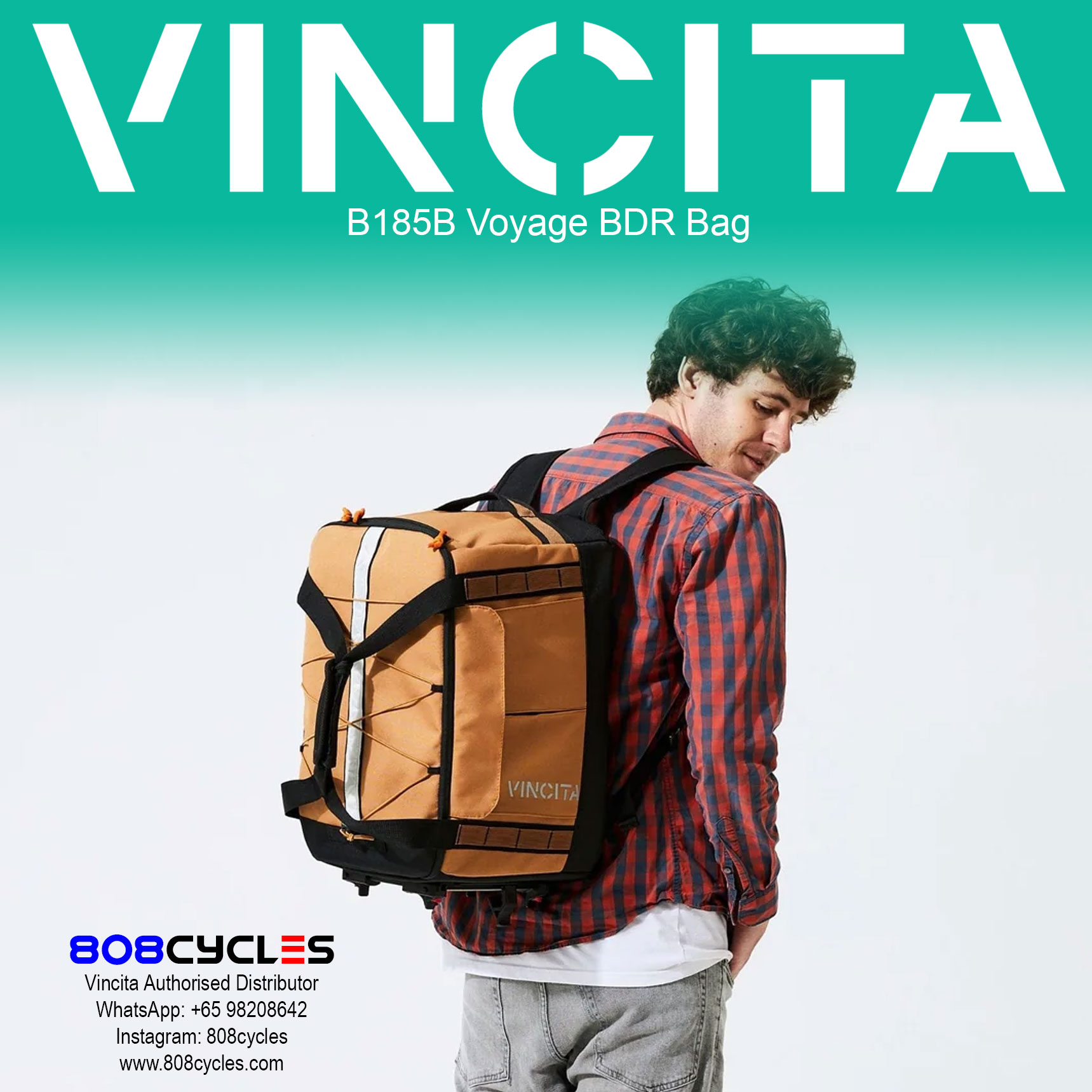 Vincita B185B Voyage BDR 37L Backpack, Duffle and Rack Bag - Image 3