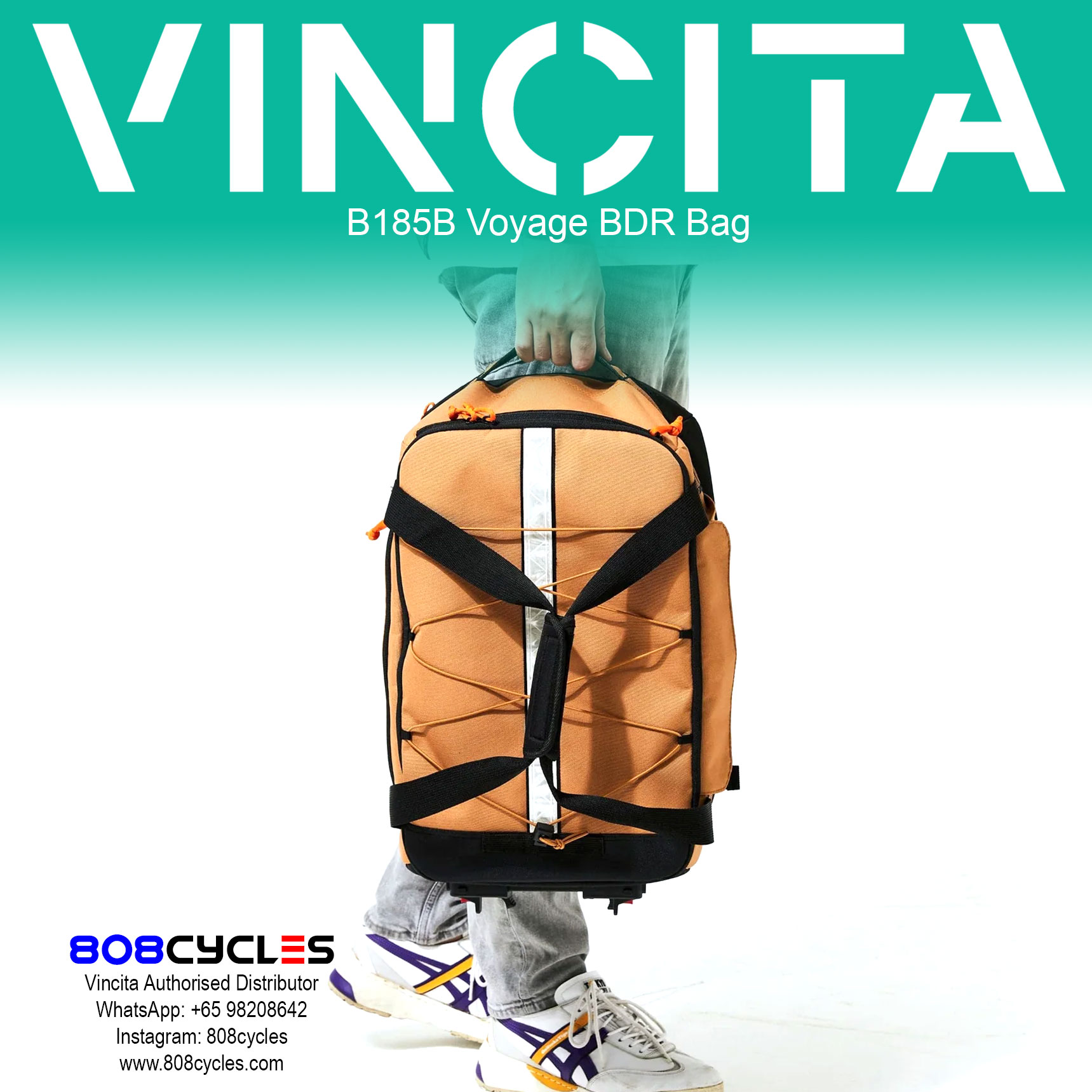 Vincita B185B Voyage BDR 37L Backpack, Duffle and Rack Bag - Image 7