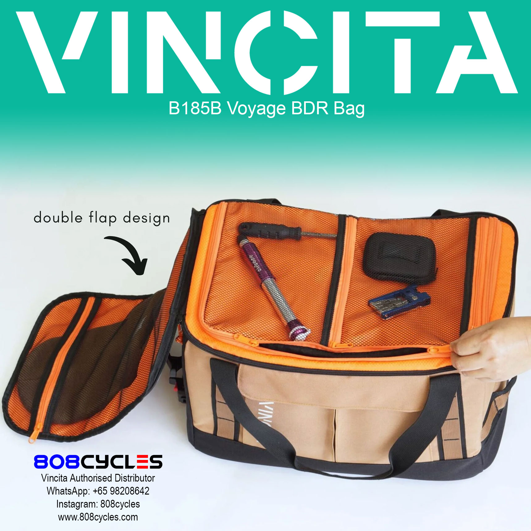 Vincita B185B Voyage BDR 37L Backpack, Duffle and Rack Bag - Image 9