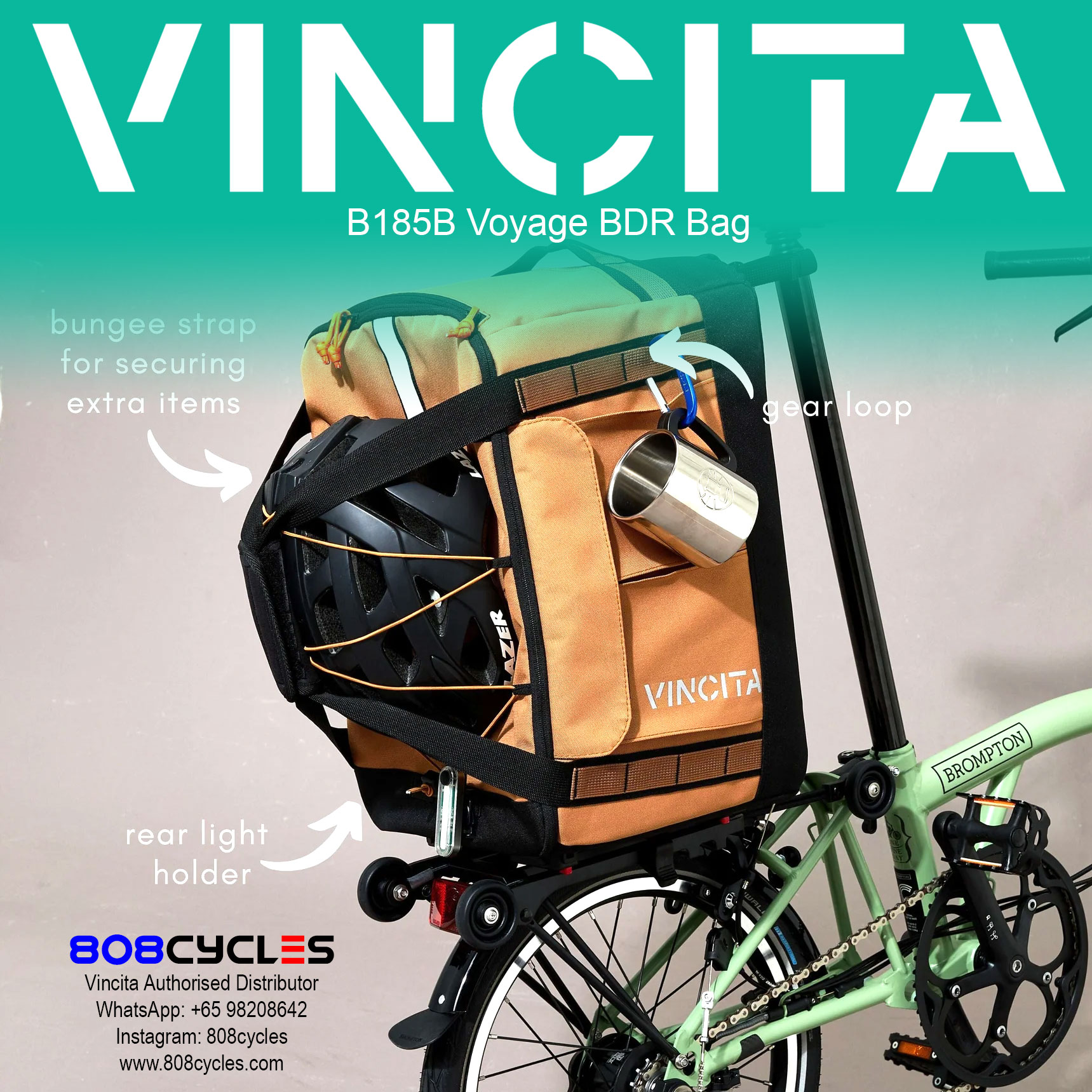 Vincita B185B Voyage BDR 37L Backpack, Duffle and Rack Bag - Image 11