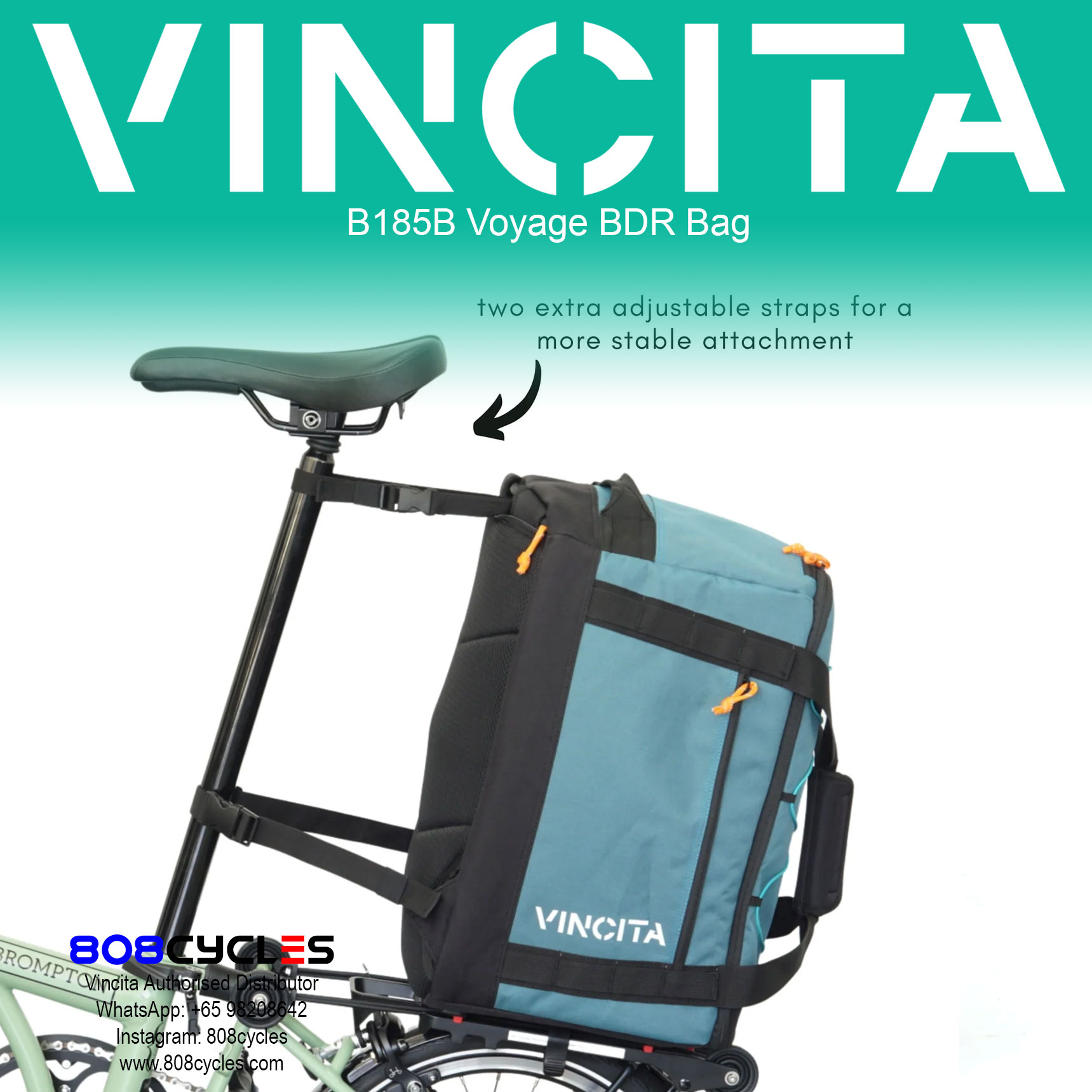 Vincita B185B Voyage BDR 37L Backpack, Duffle and Rack Bag - Image 12
