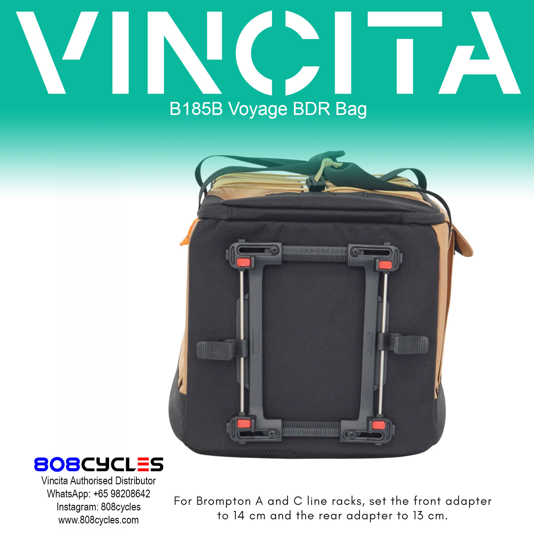 Vincita B185B Voyage BDR 37L Backpack, Duffle and Rack Bag - Image 14