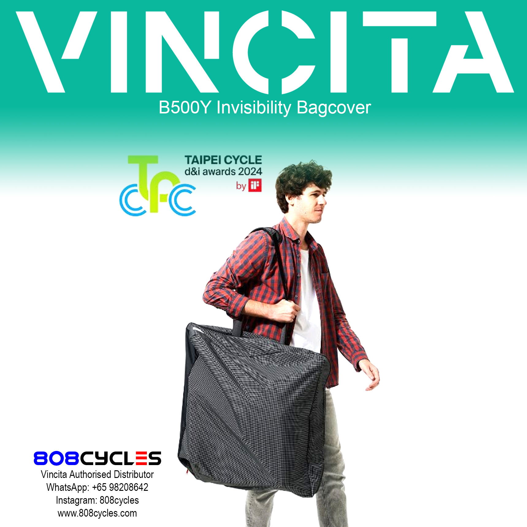 Vincita B500Y Invisibility Bike Cover and Carry Set for Brompton - Image 2
