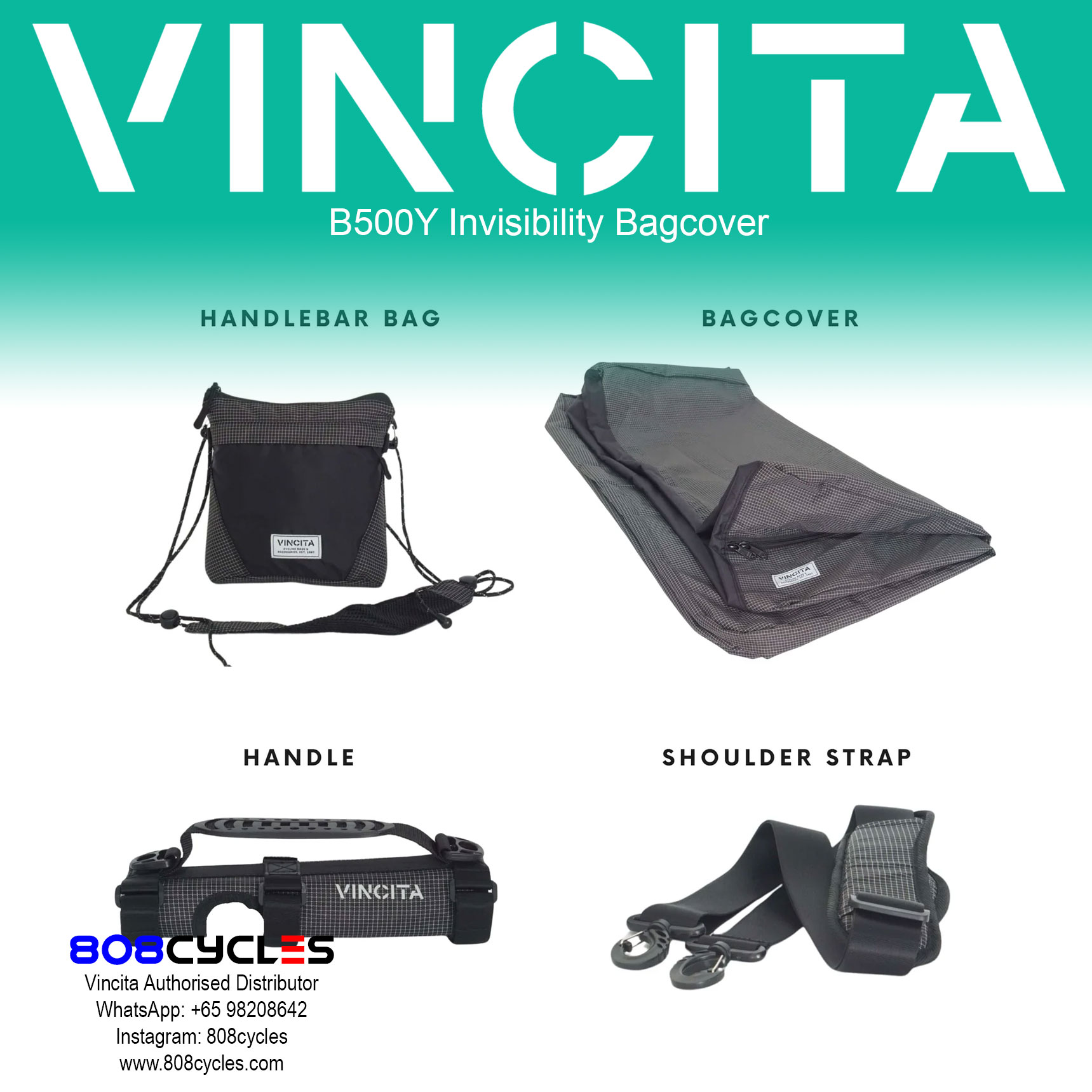 Vincita B500Y Invisibility Bike Cover and Carry Set for Brompton - Image 13