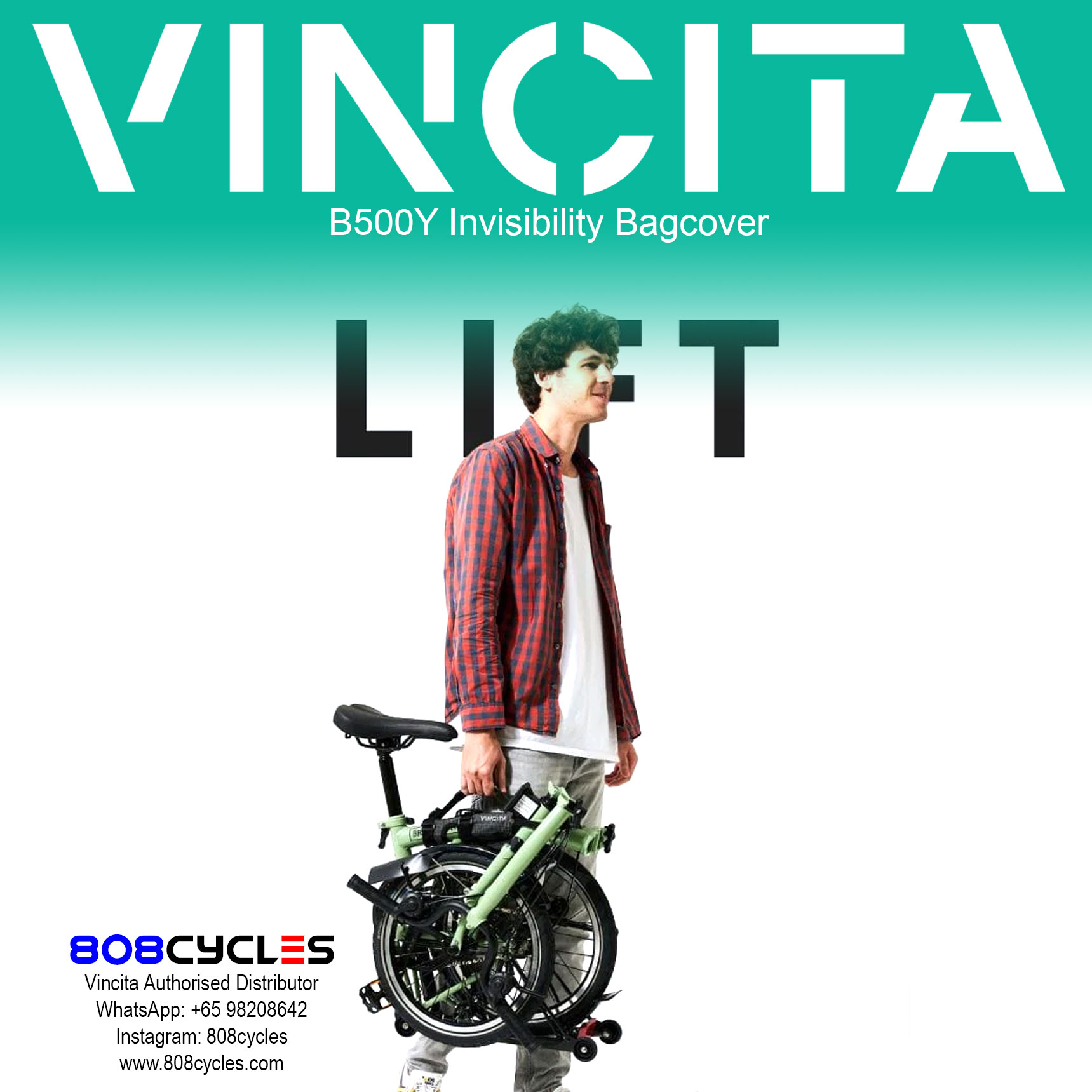 Vincita B500Y Invisibility Bike Cover and Carry Set for Brompton - Image 11