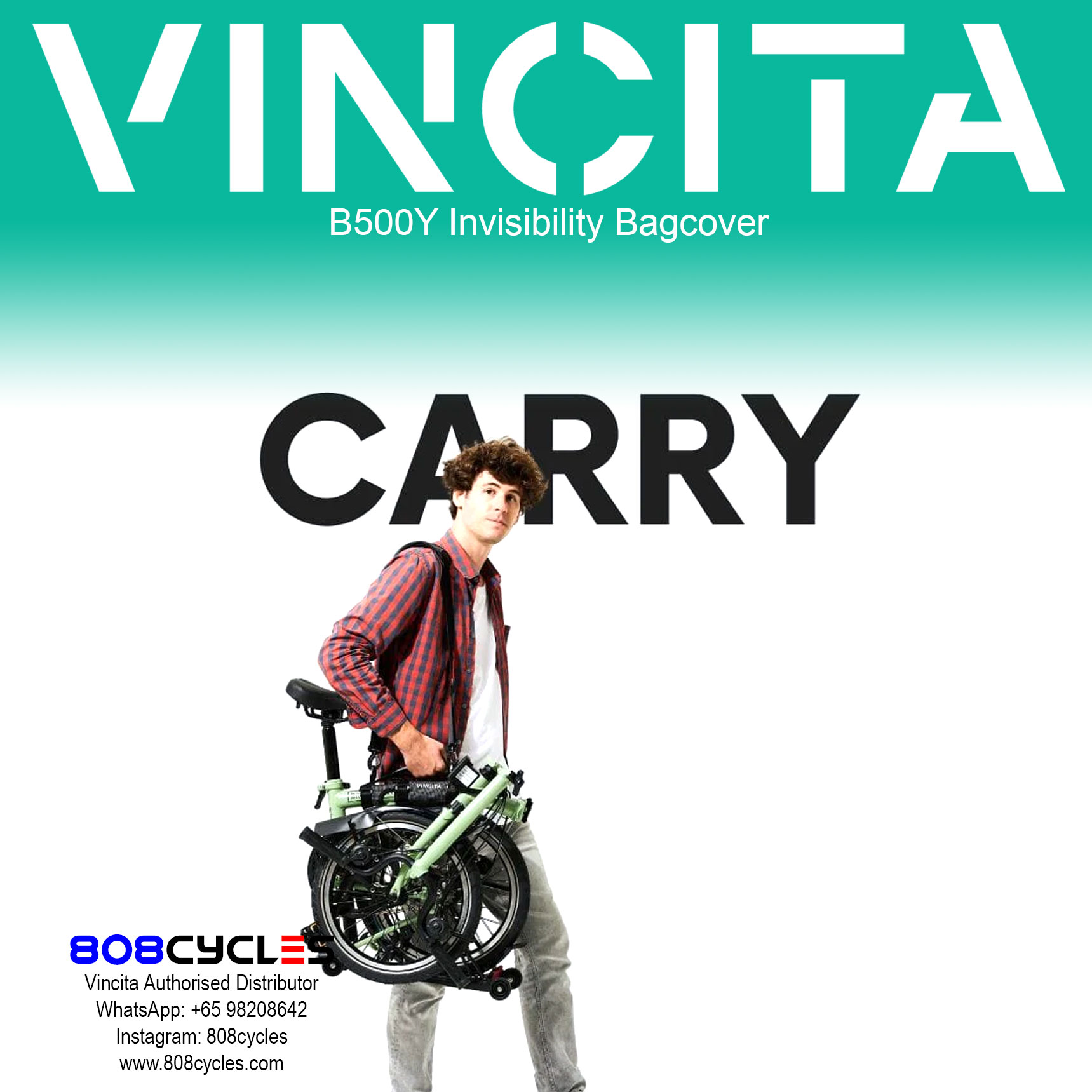 Vincita B500Y Invisibility Bike Cover and Carry Set for Brompton - Image 10