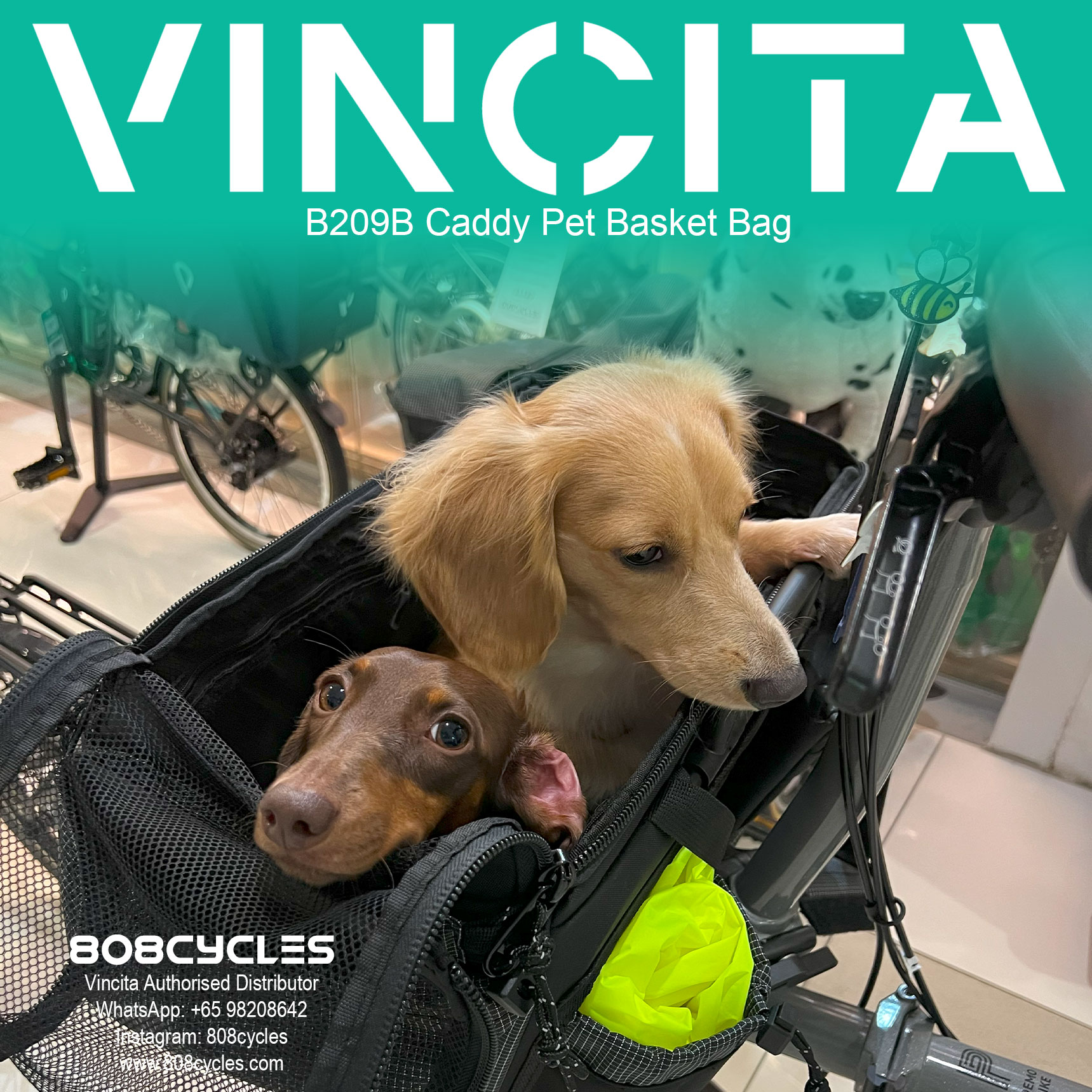 Vincita B209B Caddy 28L Dog Basket Bag for Brompton - Image 3